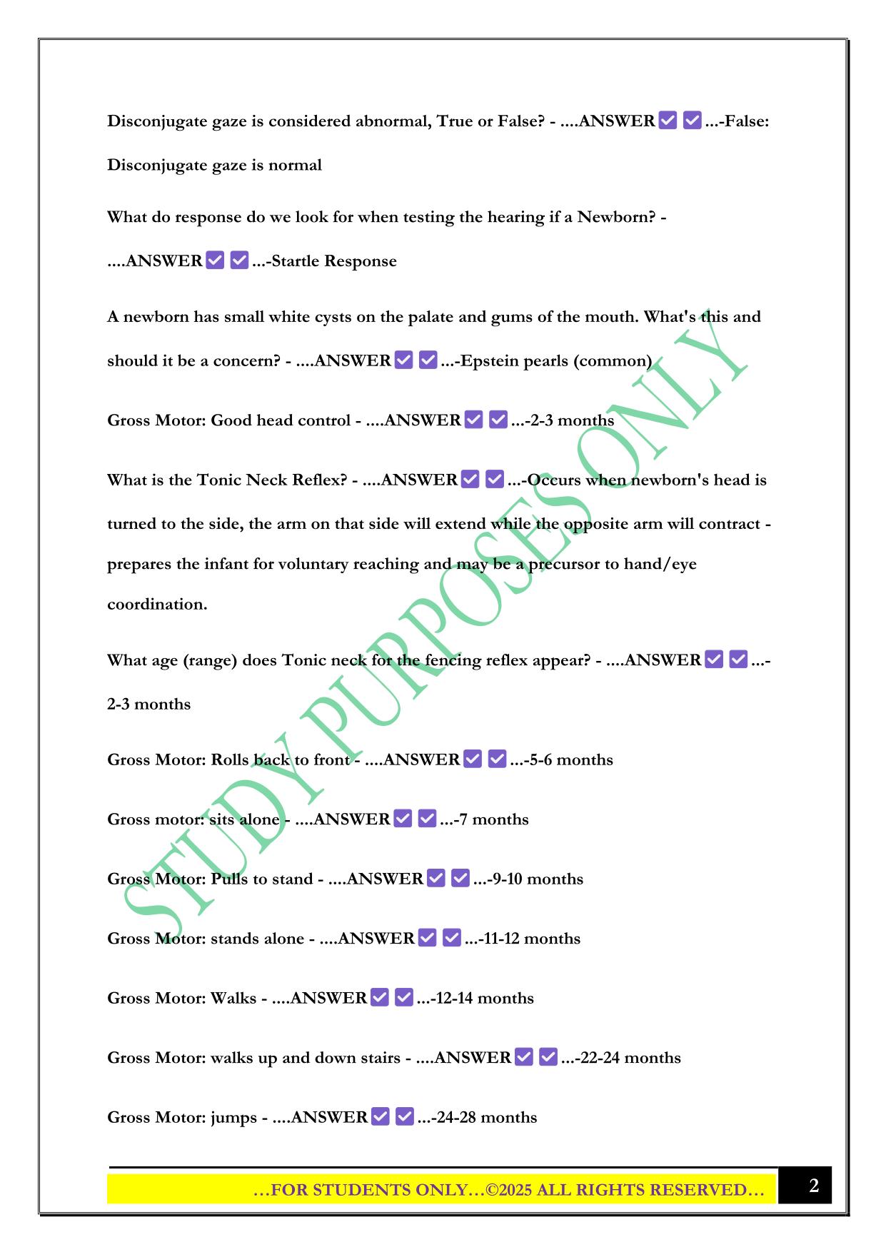 NURS 5432 Family I Midterm Exam 2025 Questions and Answers