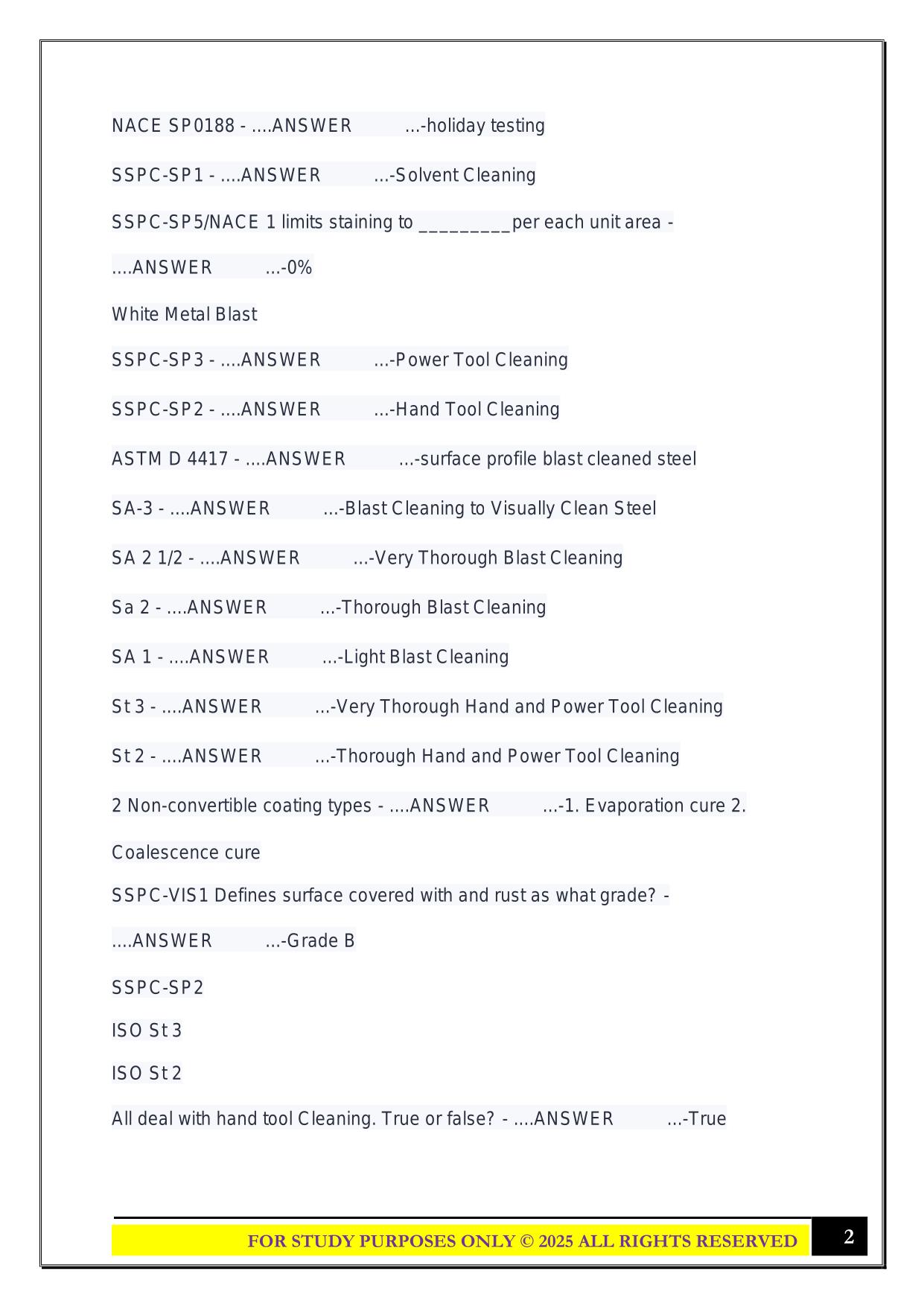 NACE CIP Level 1 Exam 2025 Questions and Answers