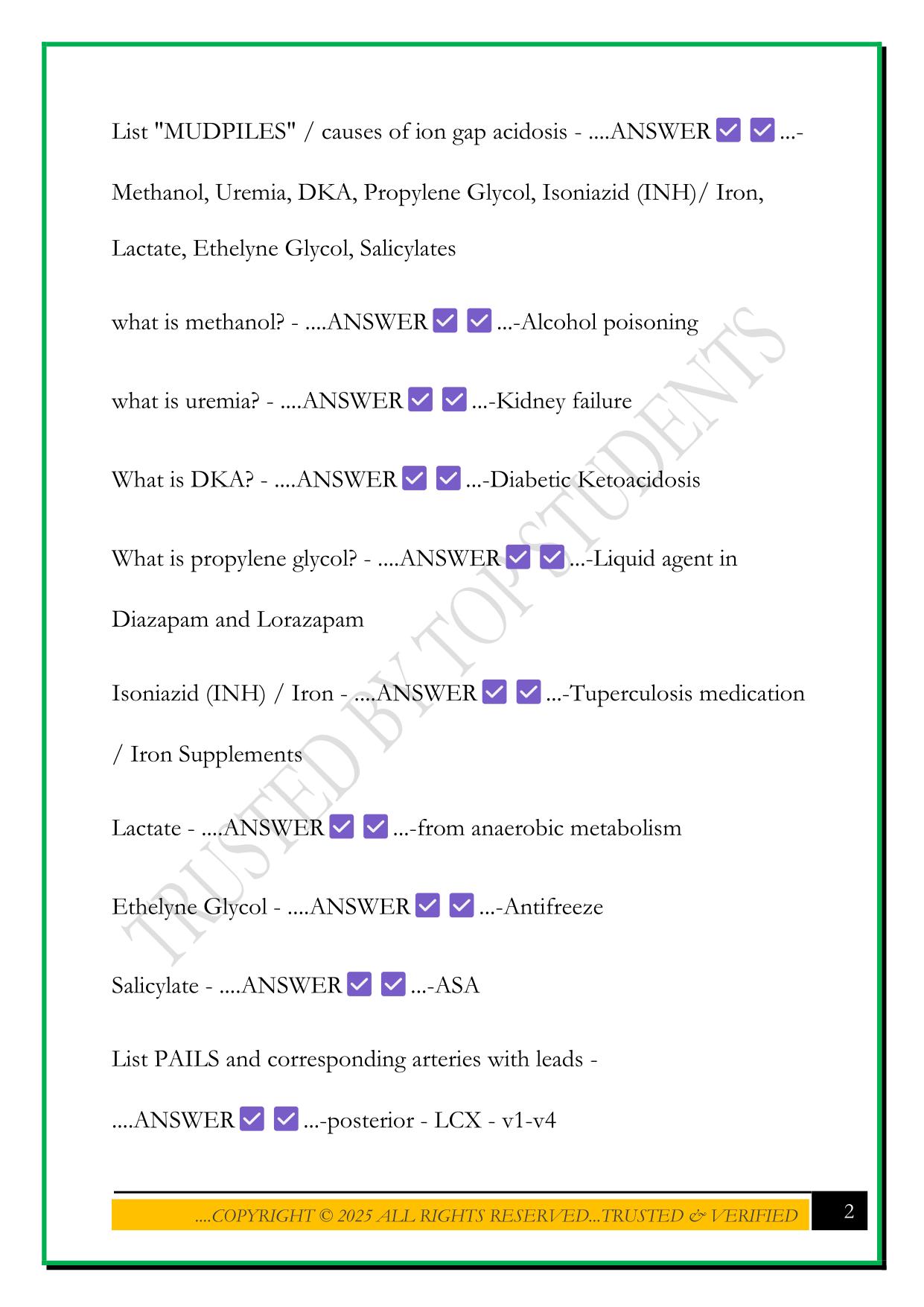 FLIGHT PARAMEDIC CERTIFICATION EXAM 2025 QUESTIONS AND ANSWERS