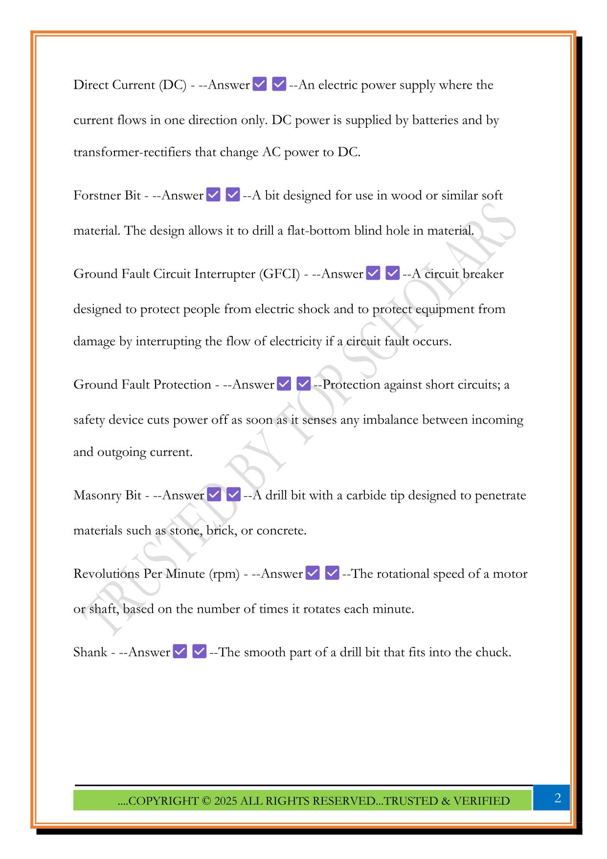 NCCER Module 4- Power Tools Exam 2025 Questions and Answers