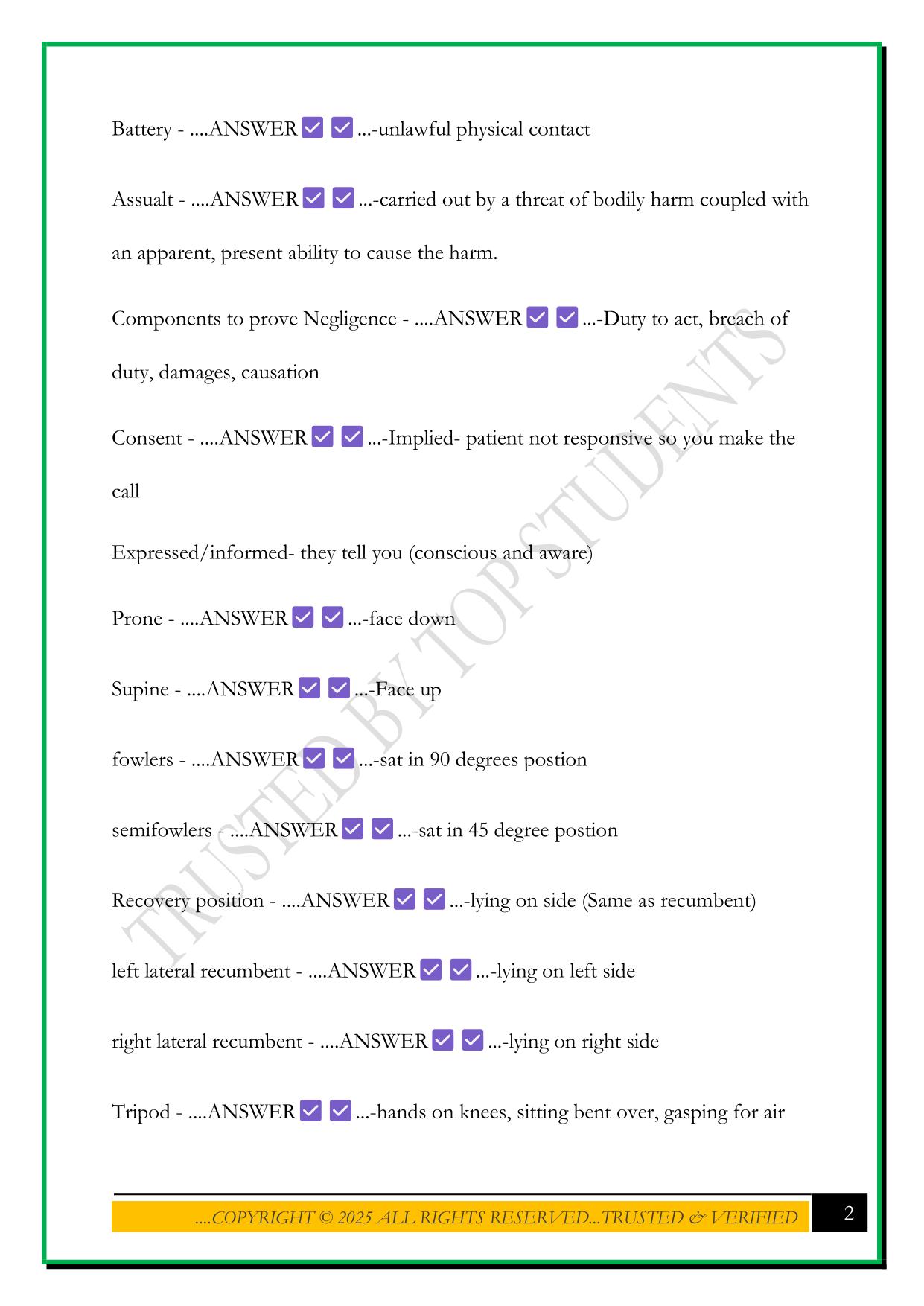 TCC FIRST RESPONDER FINAL EXAM 2025 QUESTIONS AND ANSWERS