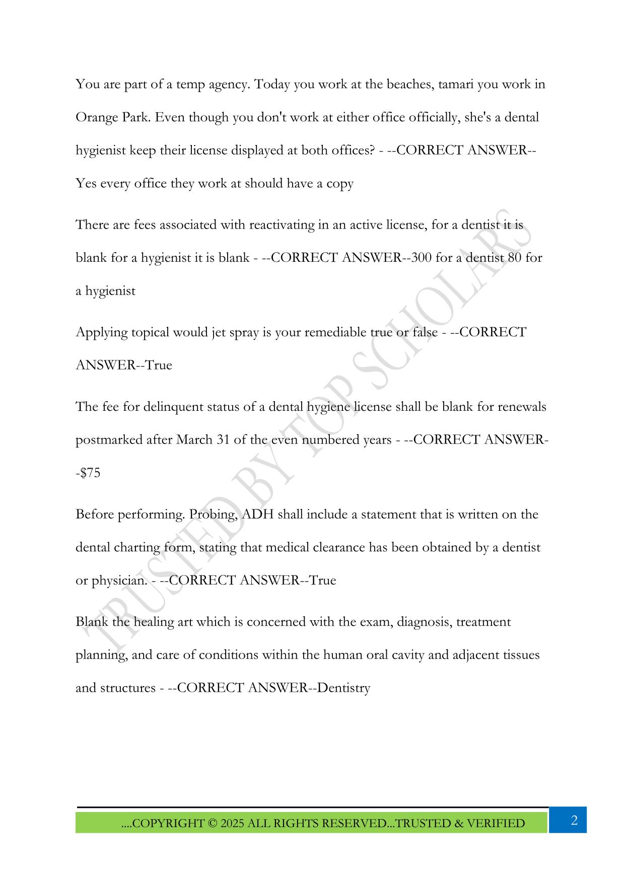 Florida Rules and Laws Exam 2025 Questions and Answers