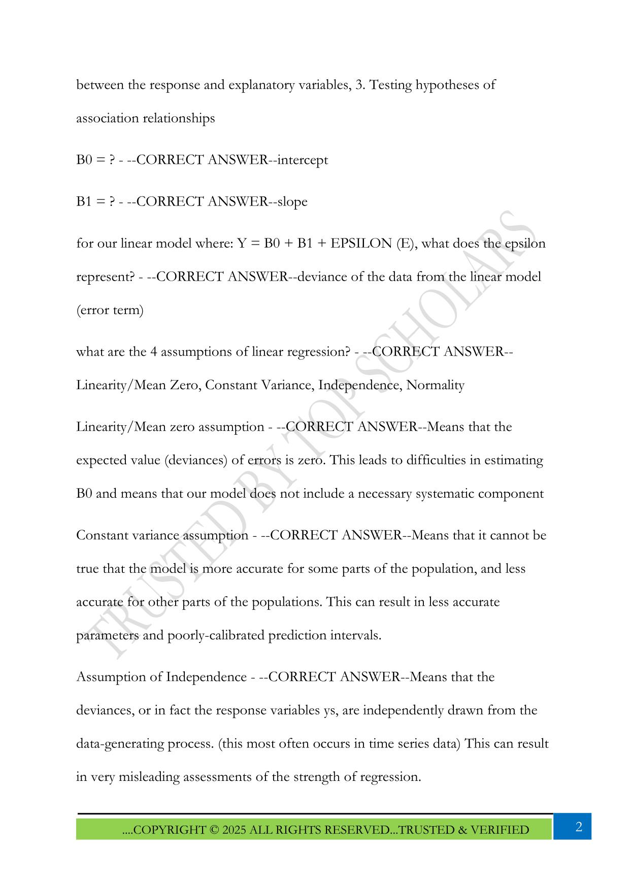 ISYE 6414 - Unit 1 Exam 2025 Questions and Answer