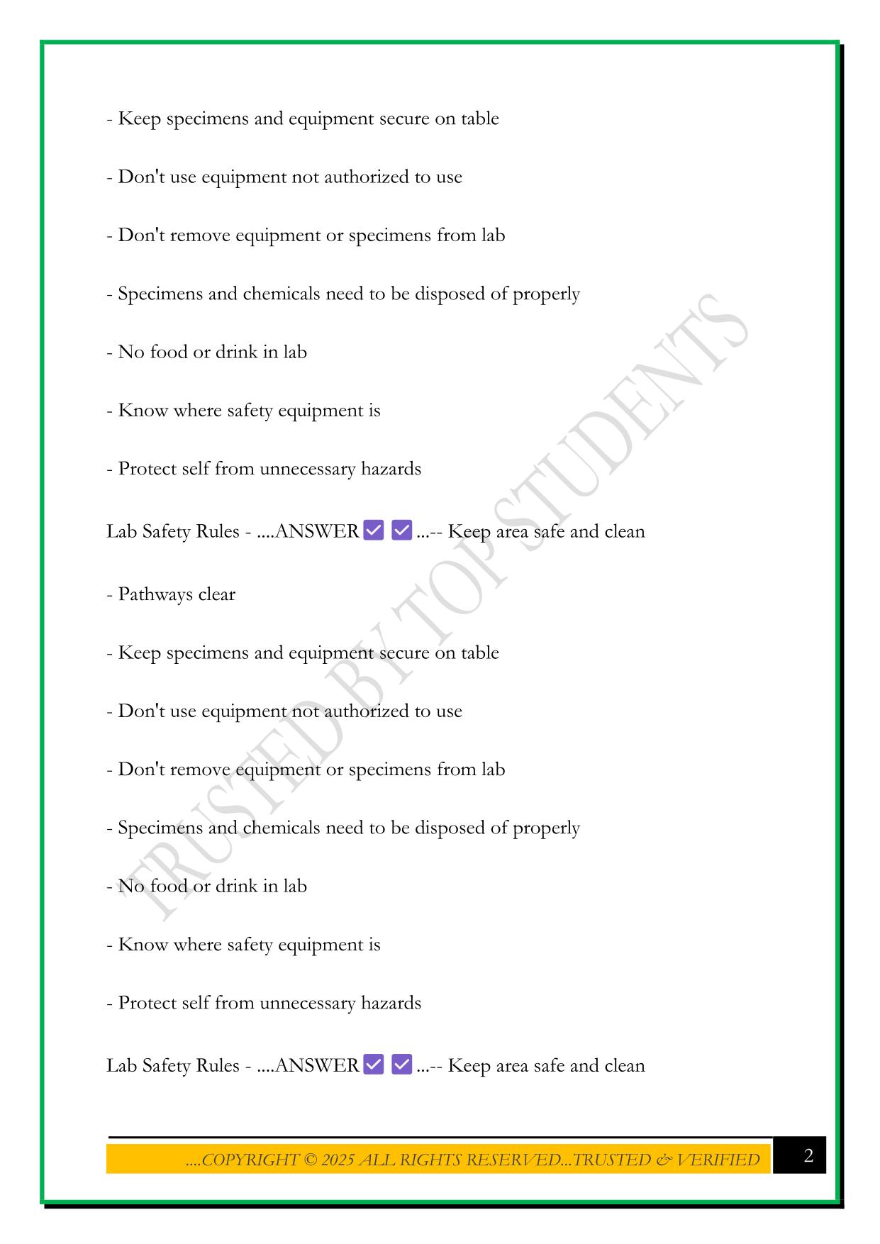 BIOD 151 A&P PORTAGE LEARNING LAB 1 EXAM 2025 QUESTIONS AND ANSWERS