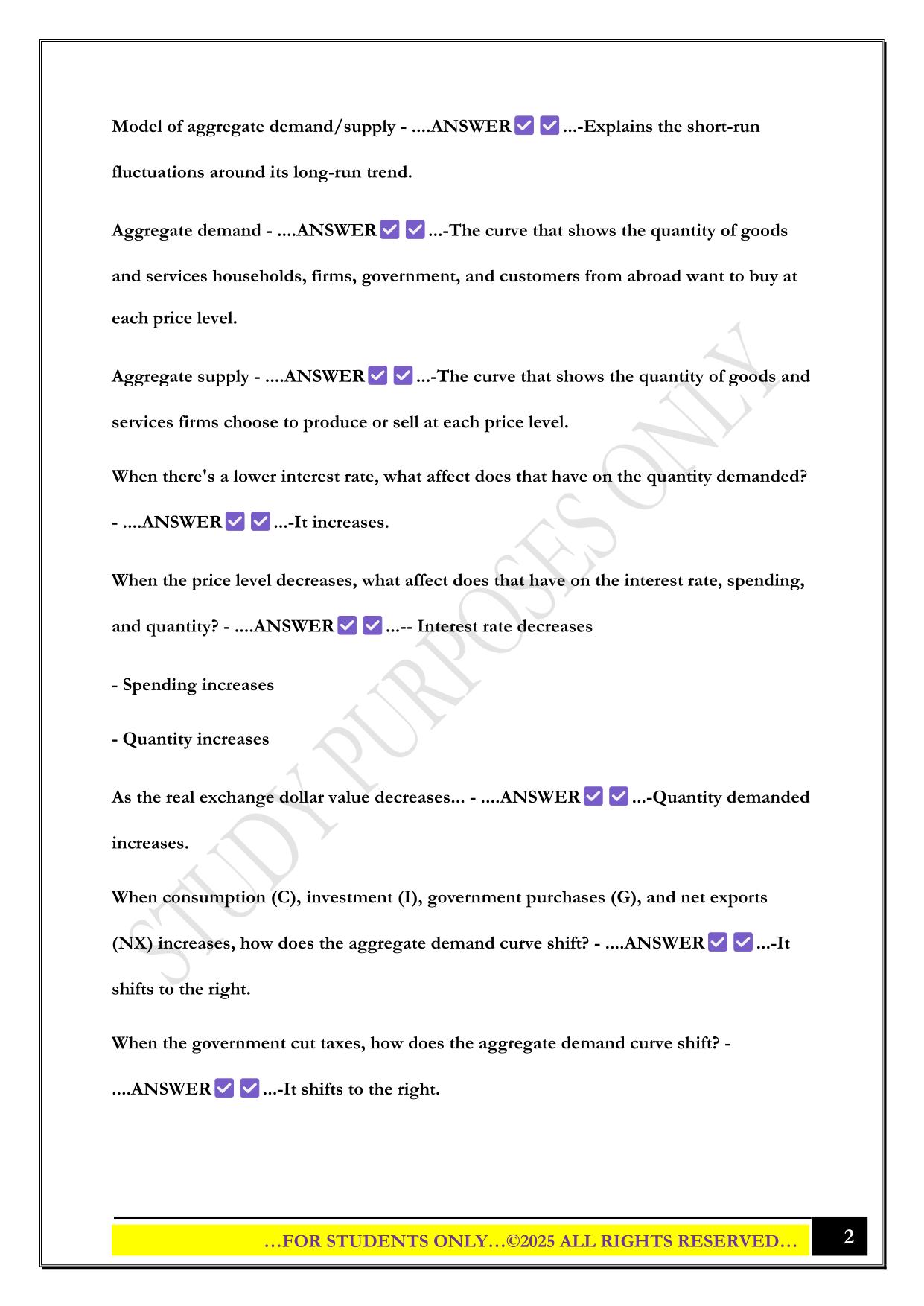 ECN 211 : Final Exam Review 2025 Questions and Answers