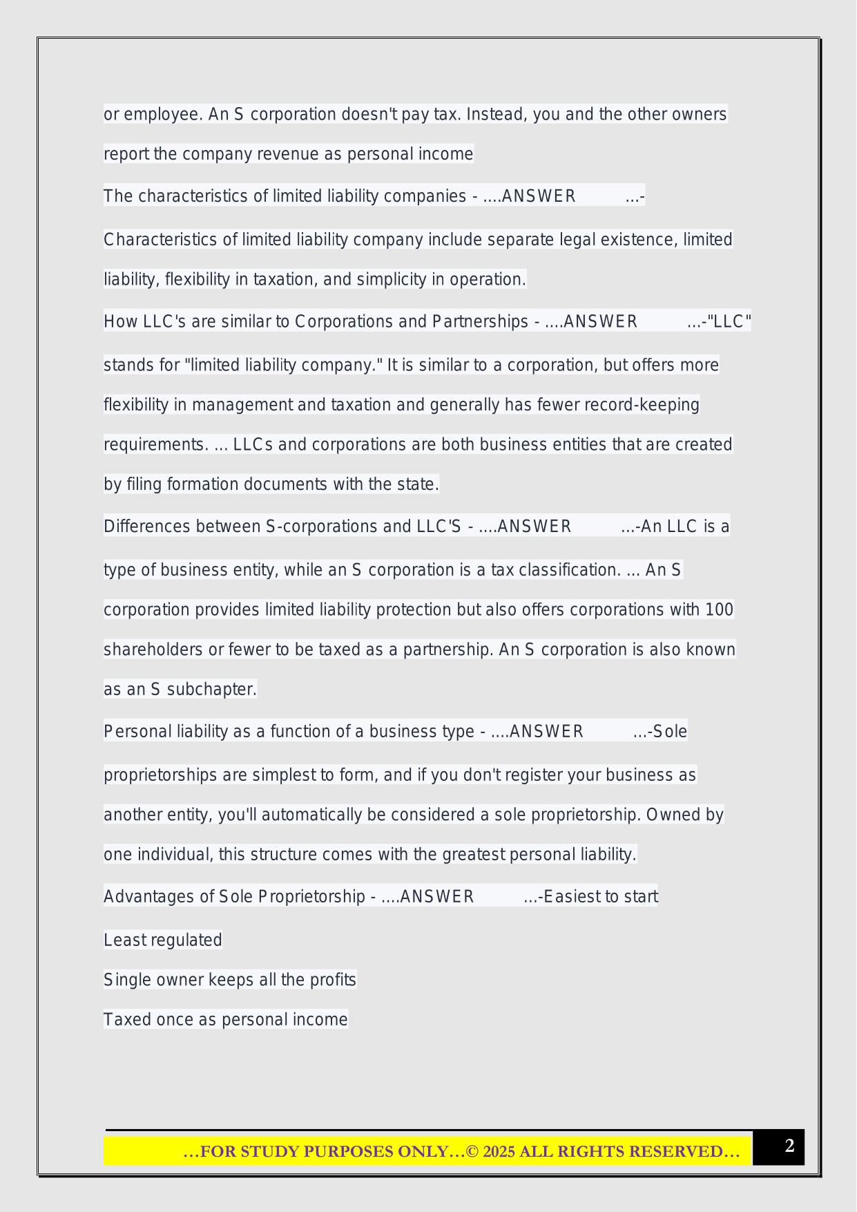 Exam 2 in X100 IUPUI 2025 Questions and Answers