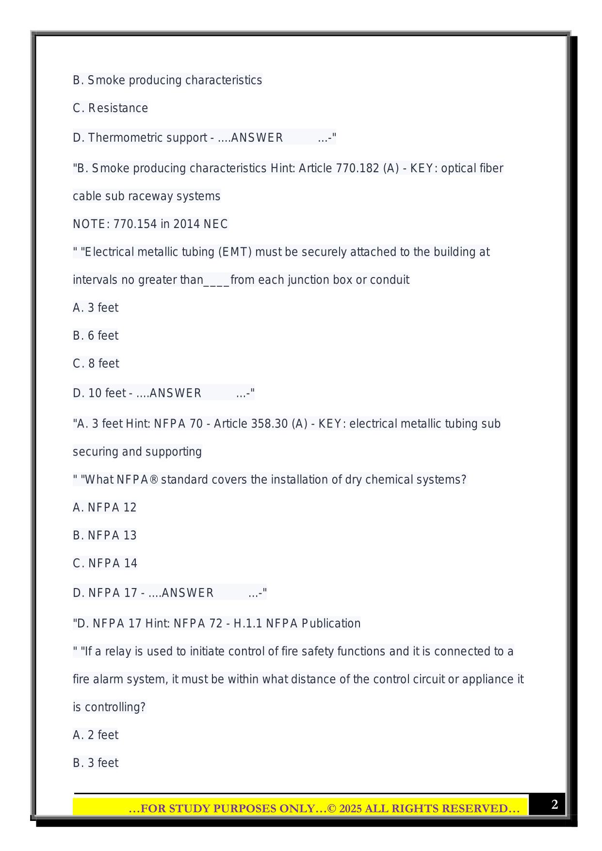 NICET FA Level 1 2025 Questions and Answers