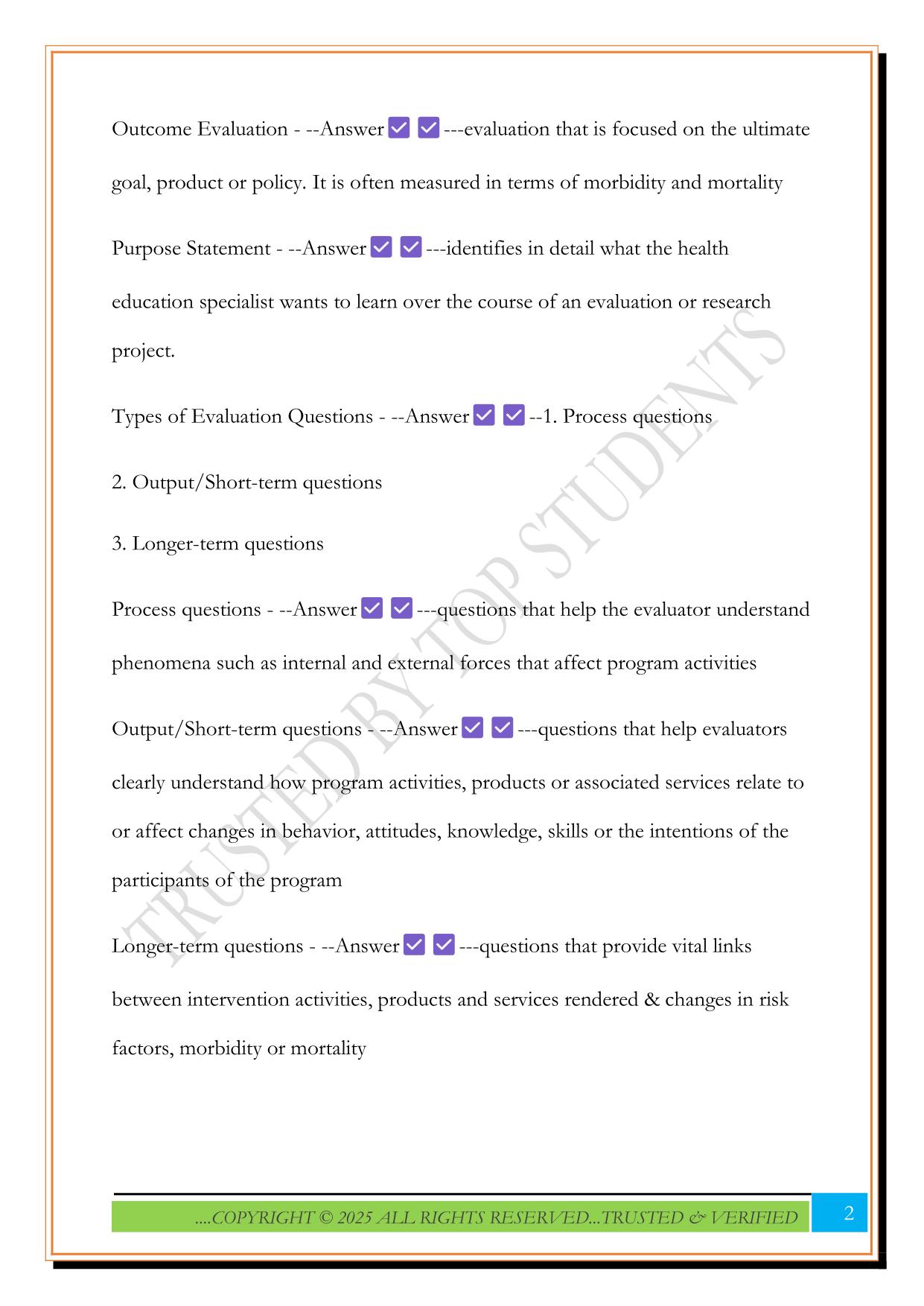 CHES Exam-Area of Responsibility IV Exam 2025 Questions and Answers