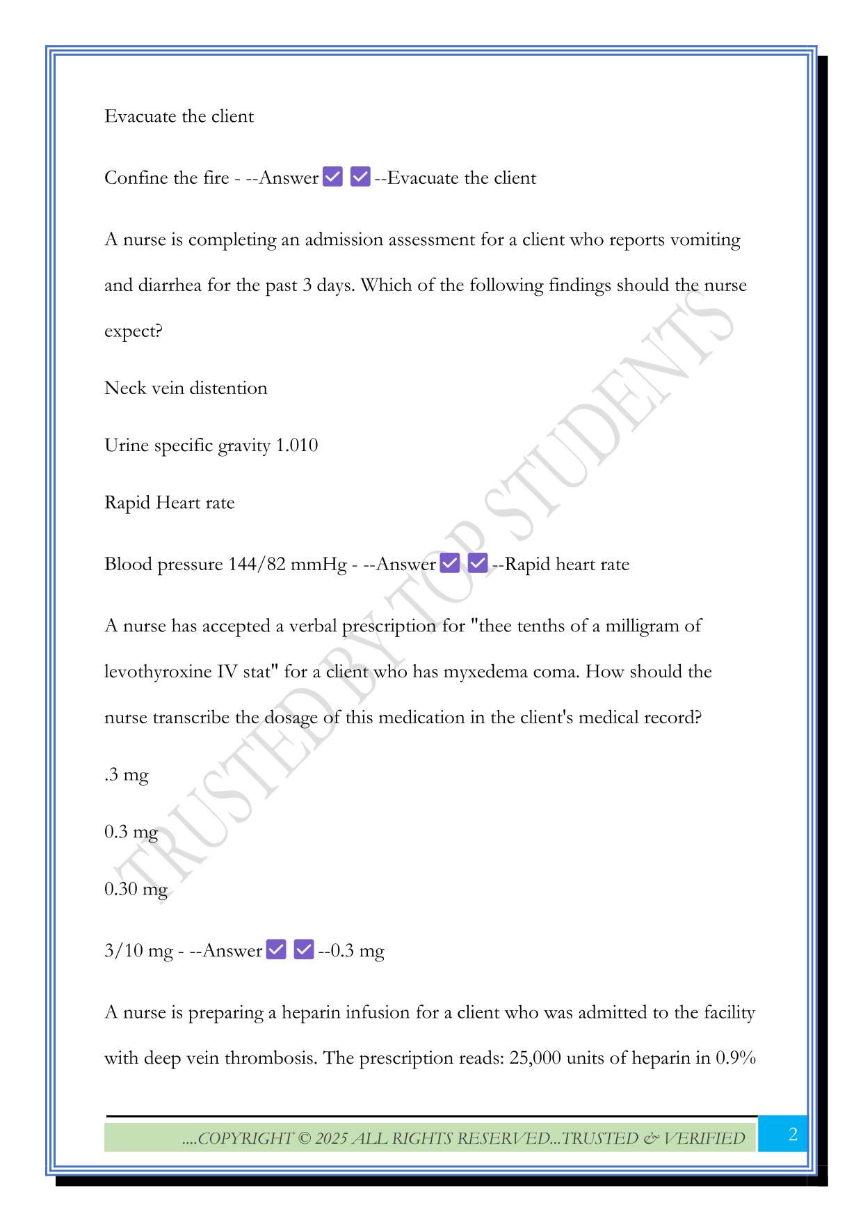 ATI RN Fundamentals Practice Tests A & B Exam 2025 Questions and Answers