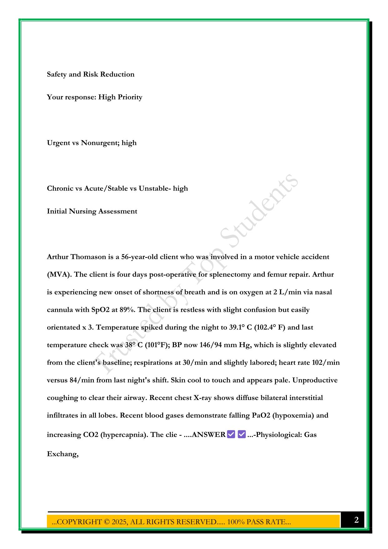 SWIFT RIVER (ARTHUR THOMASON, CHARLIE RAYMOND,DOTTY HAMILTON,HILDEGARD LOWE,WIGHT GOODMAN,RAMONA STUKES) EXAM 2025 QUESTIONS AND ANSWERS
