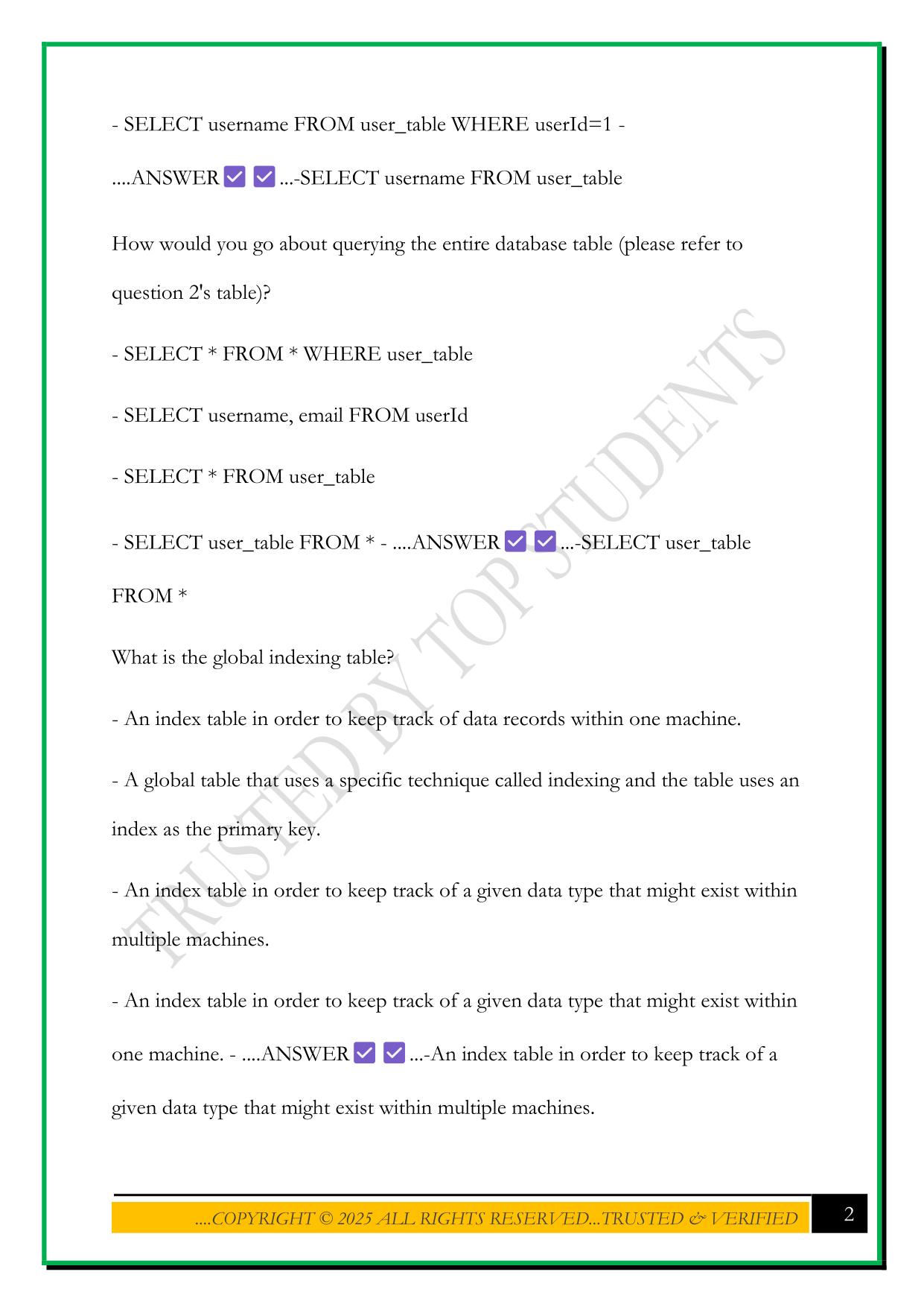 BIG DATA 3/6 EXAM 2025 QUESTIONS AND ANSWERS