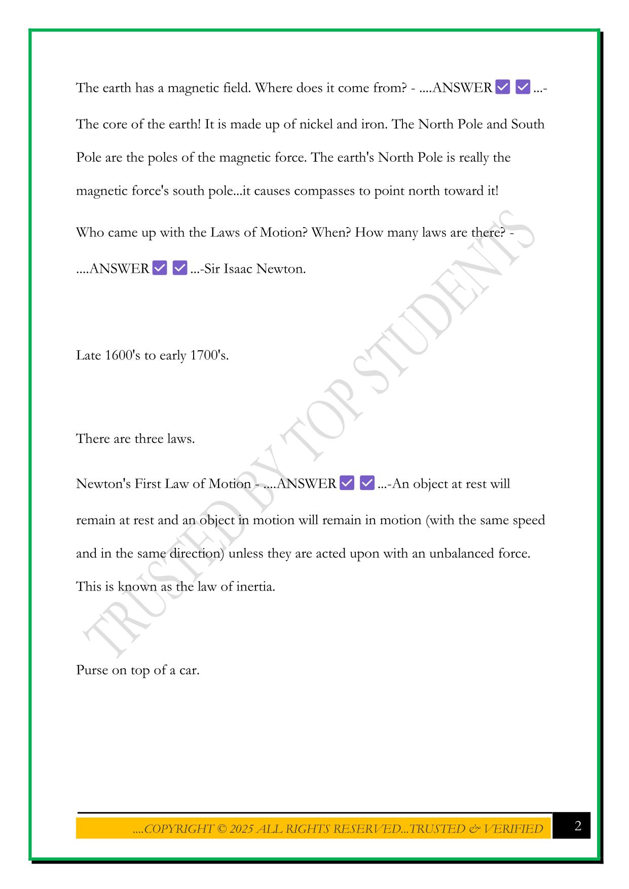 CORE SUBJECTS EC-6 SCIENCE EXAM 2025 QUESTIONS AND ANSWERS