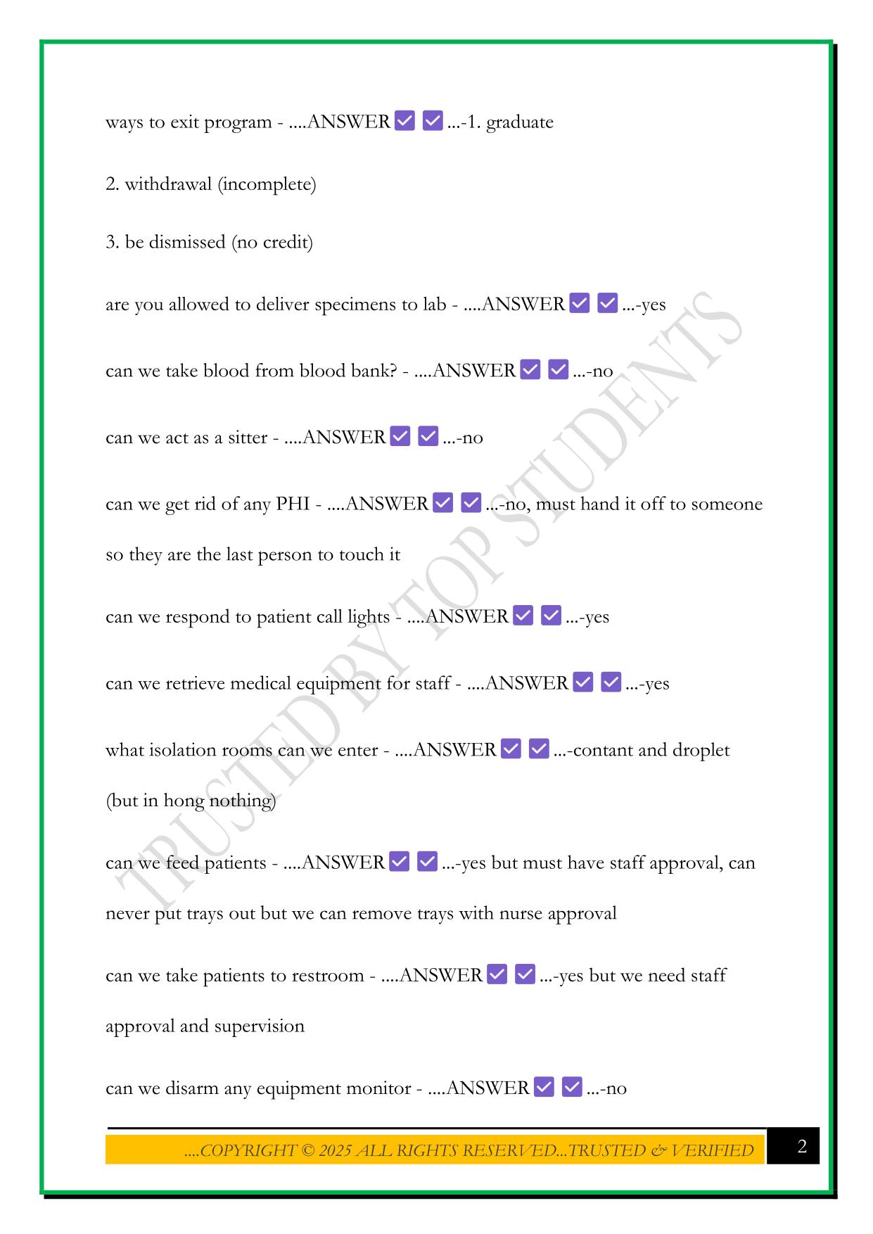 COPE HEALTH SCHOLARS TEST 2025 QUESTIONS AND ANSWERS