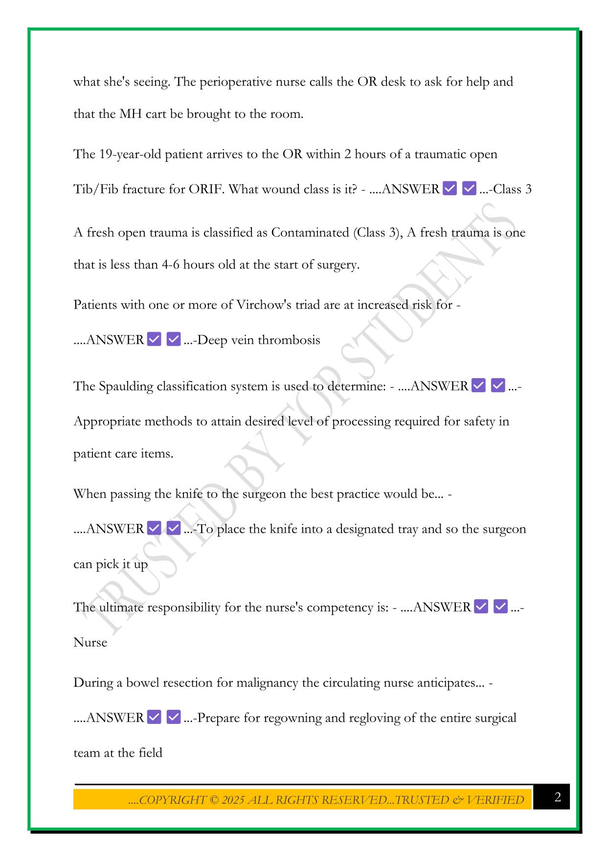Zander CNOR EXAM 2025 Questions and Answers
