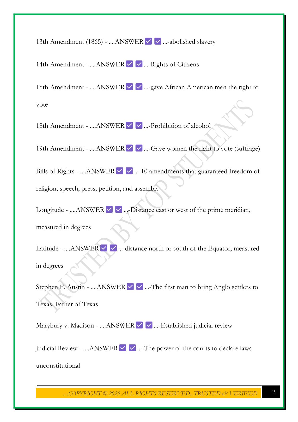 EC-6 SOCIAL STUIDIES (391) EXAM 2025 QUESTIONS AND ANSWERS