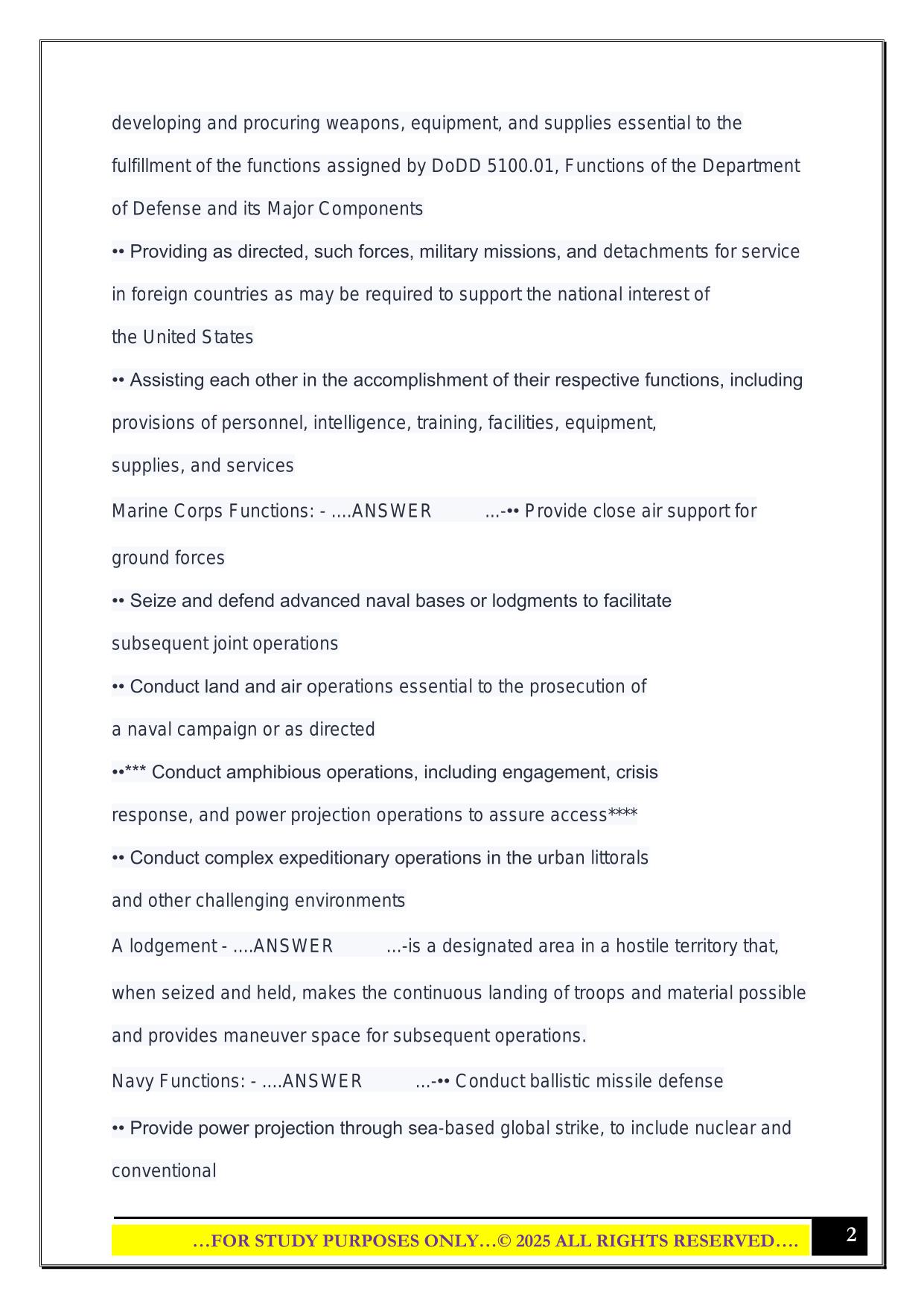 NCOA DLC Test 3 pt. 2 2025 Questions and Answers