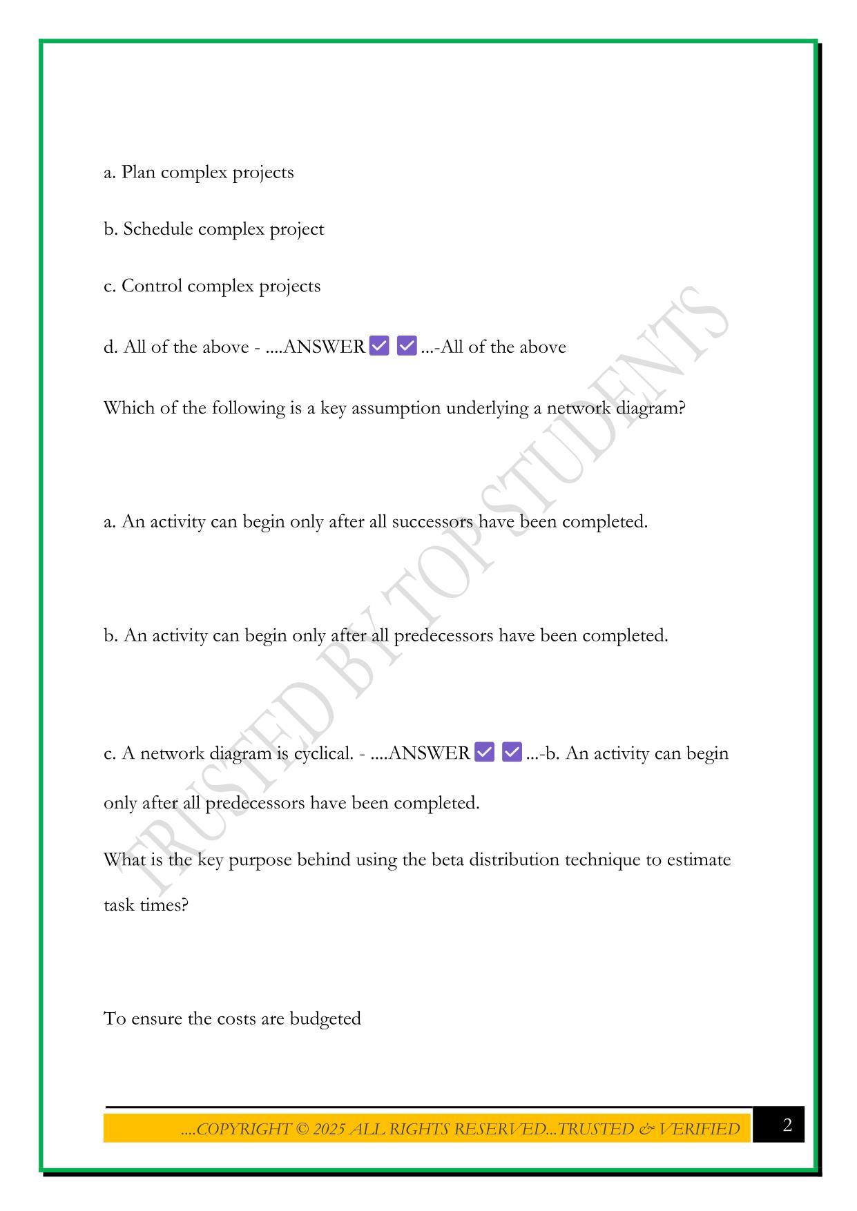 C723 - MULTIPLE CHOICE QUESTIONS WITH CORRECT ANSWERS