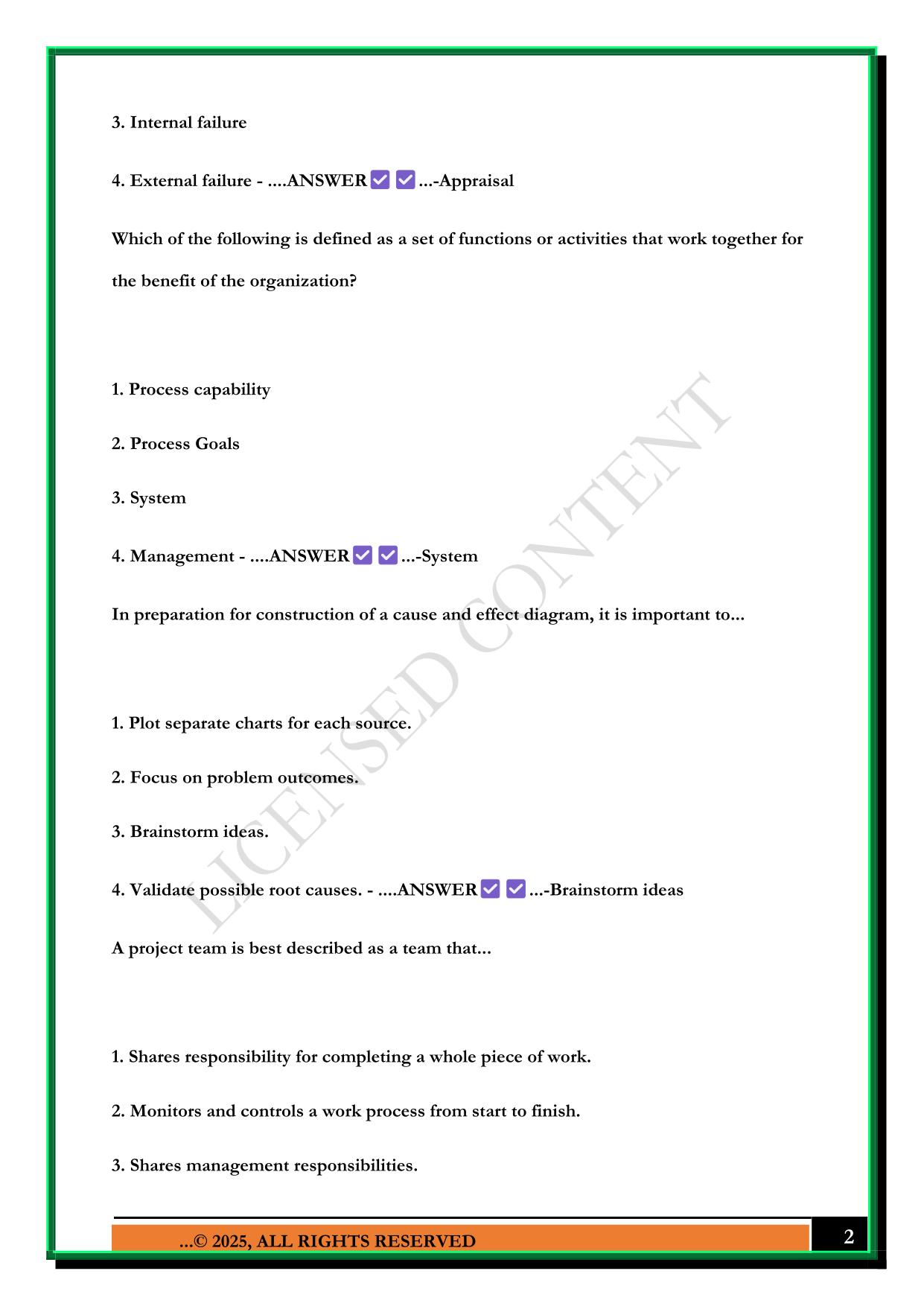 ASQ - CQIA (CERTIFIED QUALITY IMPROVEMENT ASSOCIATE) 2025 QUESTIONS AND ANSWERS