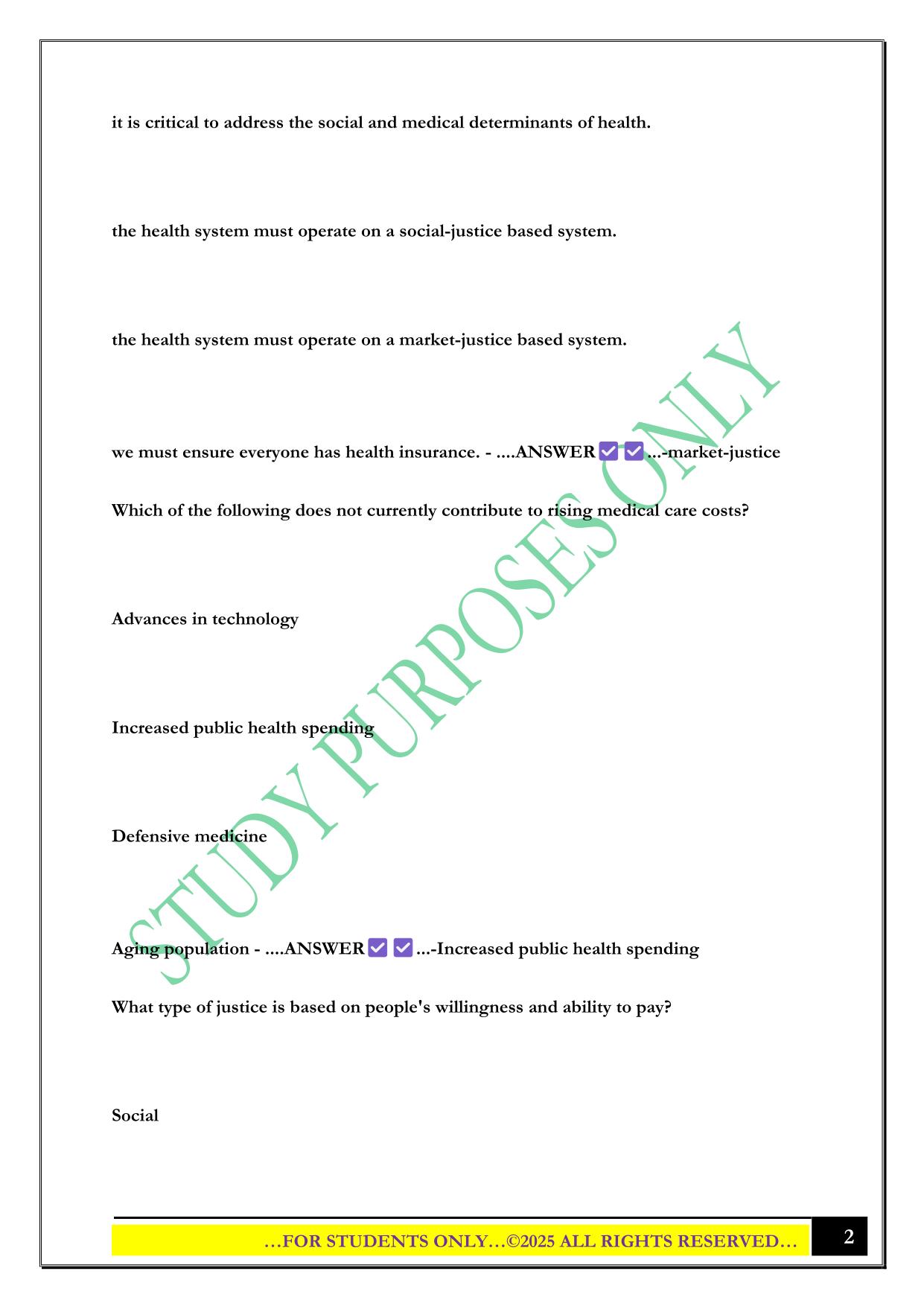US Health Care System Test 1 (Ch.1-6,9) Exam 2025 Questions and Answers