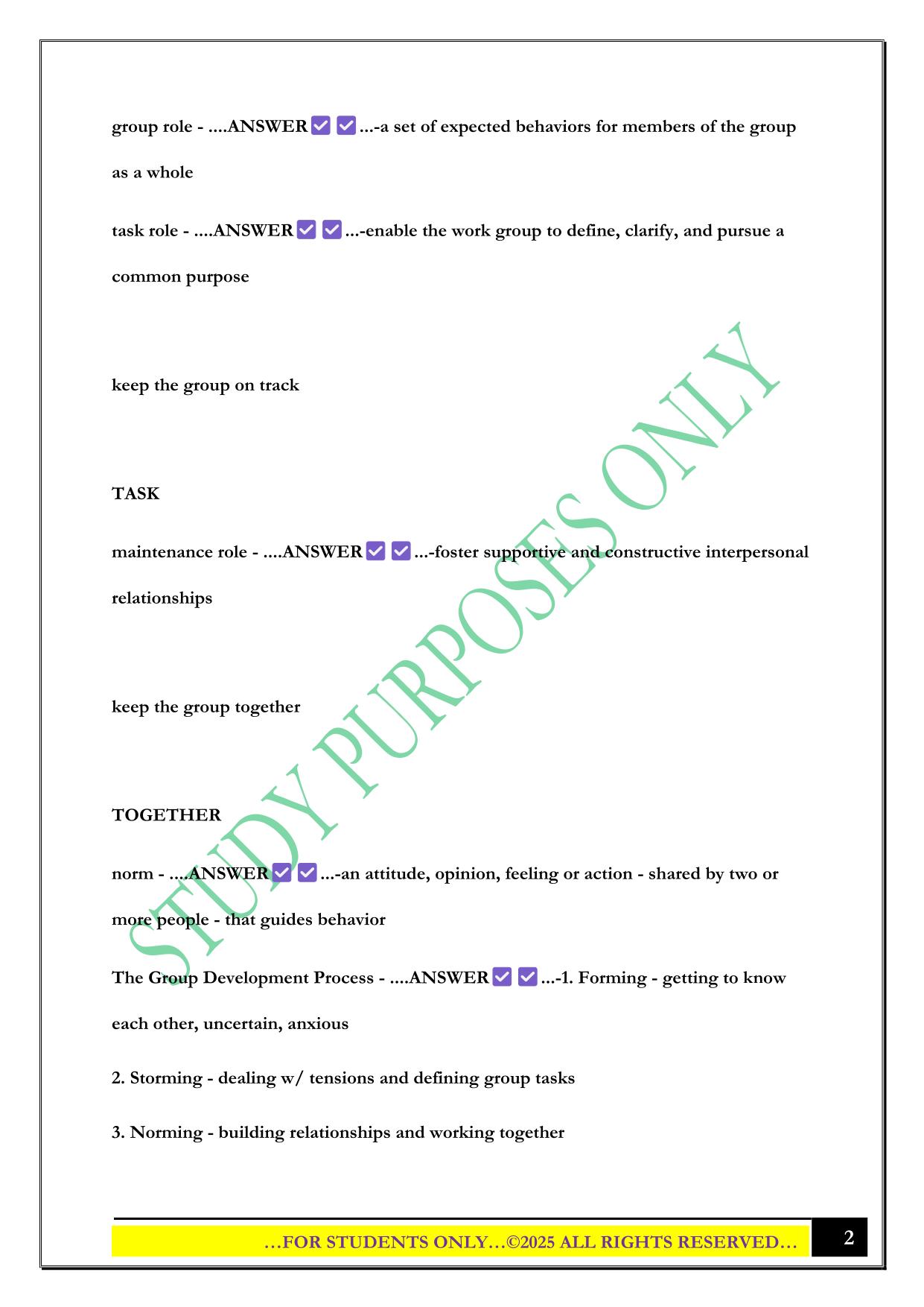 BMGT Exam 2 2025 Questions and Answers