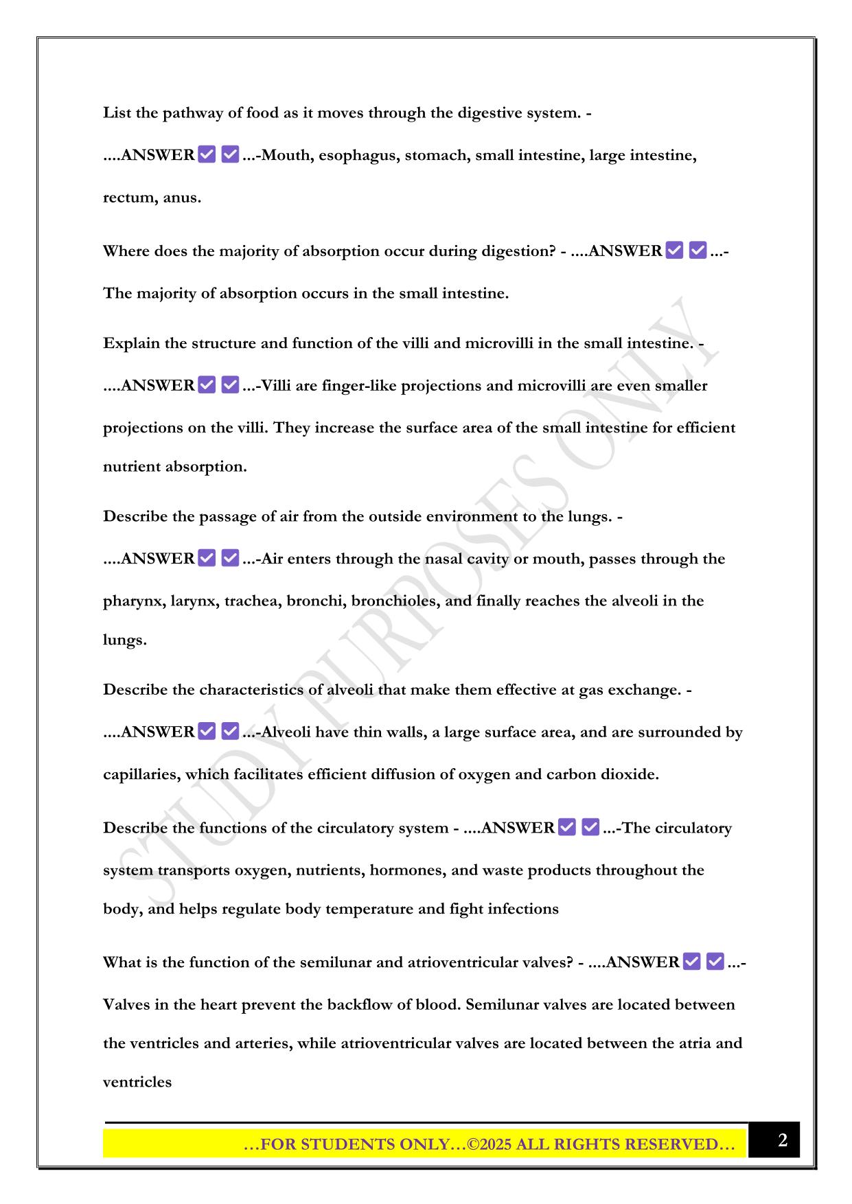 Bio 100 exam 4 AHC 2025 Questions and Answers