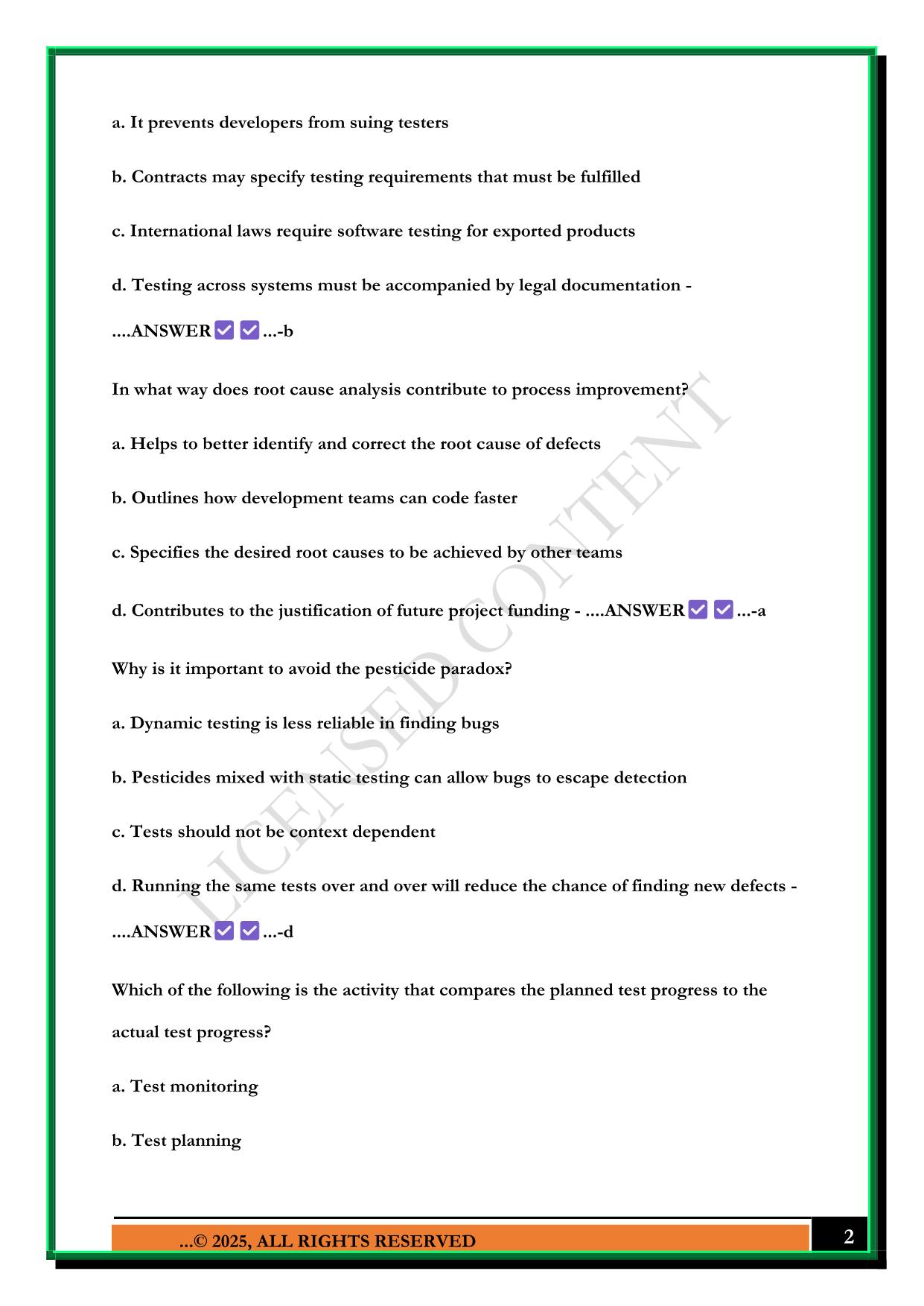 ASTQB/ISTQB - FOUNDATION LEVEL TESTER - DE 5 EXAM 2025 QUESTIONS AND ANSWERS