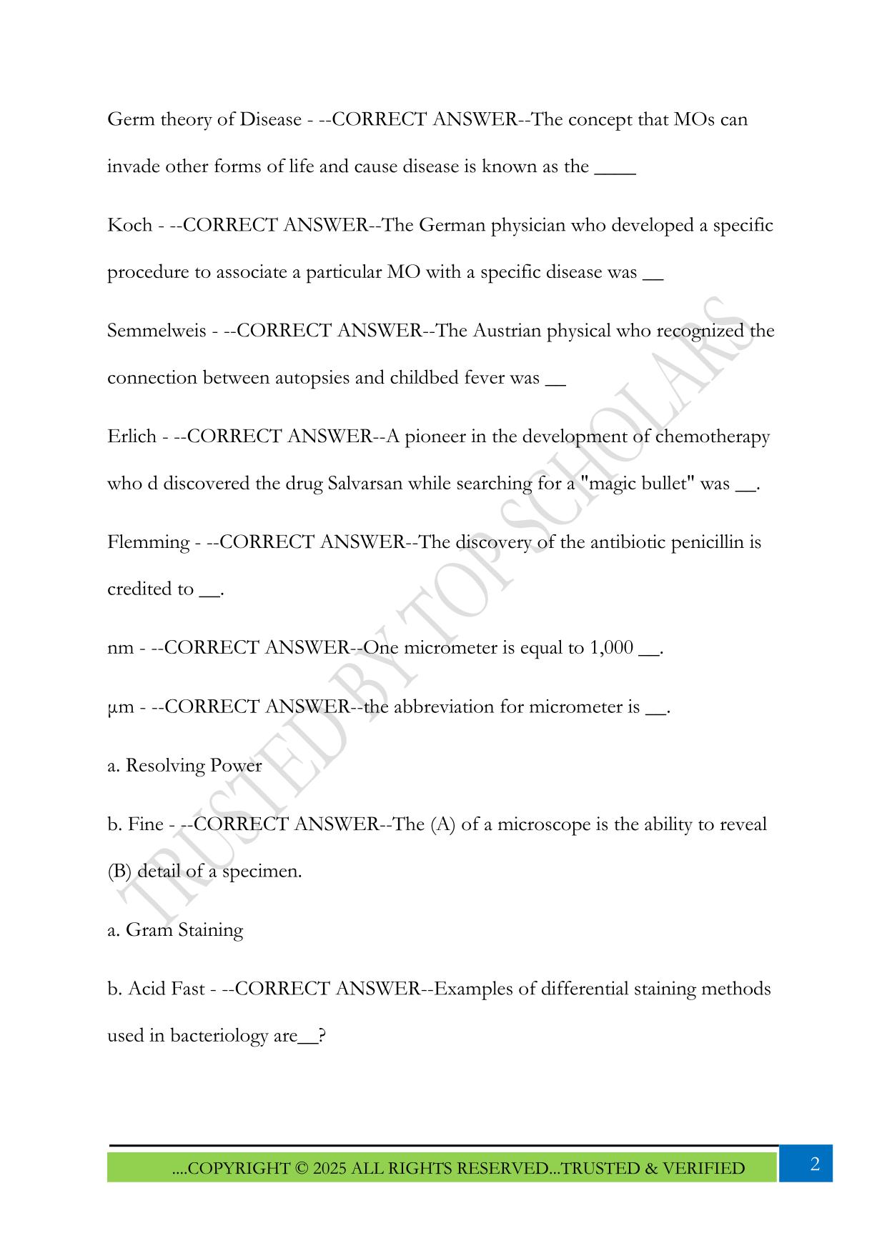 Microbiology 242 Final Review 2025 Questions and Answers