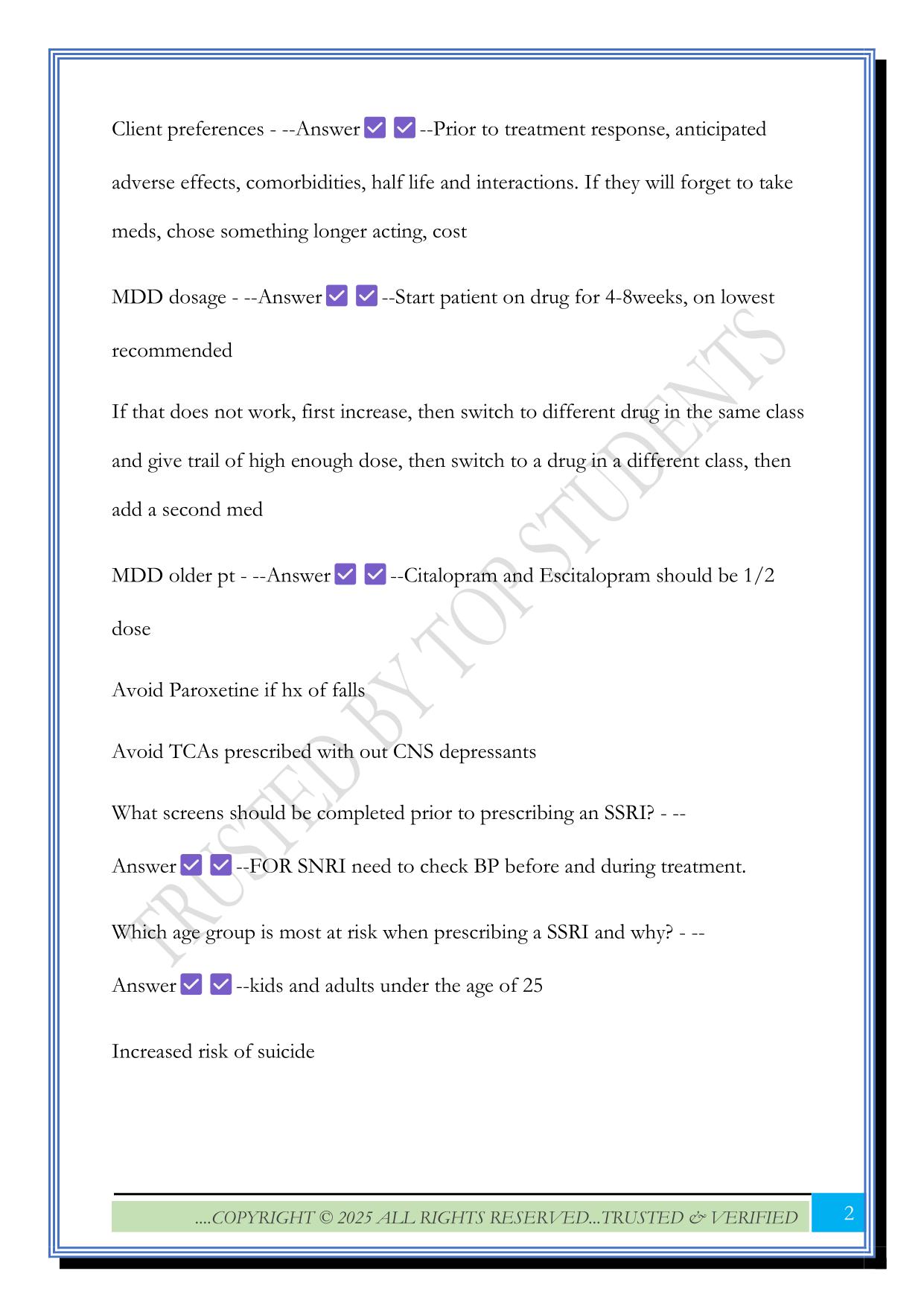 NR546 FINAL Exam 2025 Questions and Answers