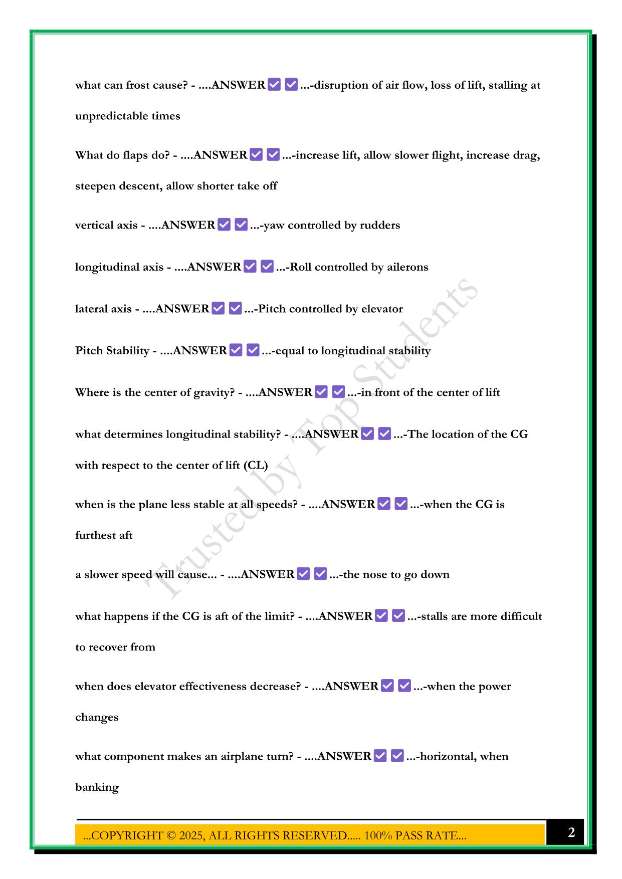 GROUND SCHOOL – PPL EXAM 2025 QUESTIONS AND ANSWERS