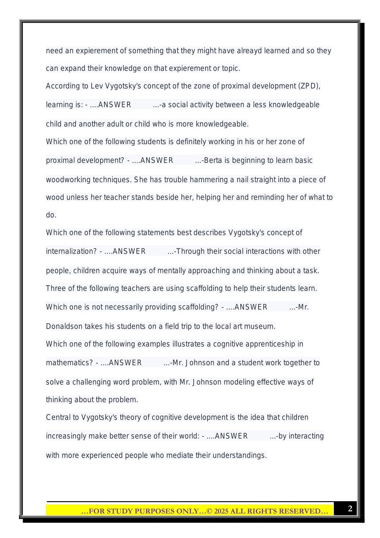 ELED Final Exam 2025 Questions and Answers