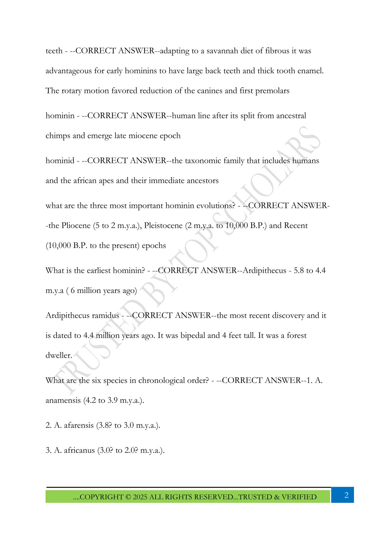 ANTHROPOLOGY EXAM 3 WVU 2025 QUESTIONS AND ANSWERS