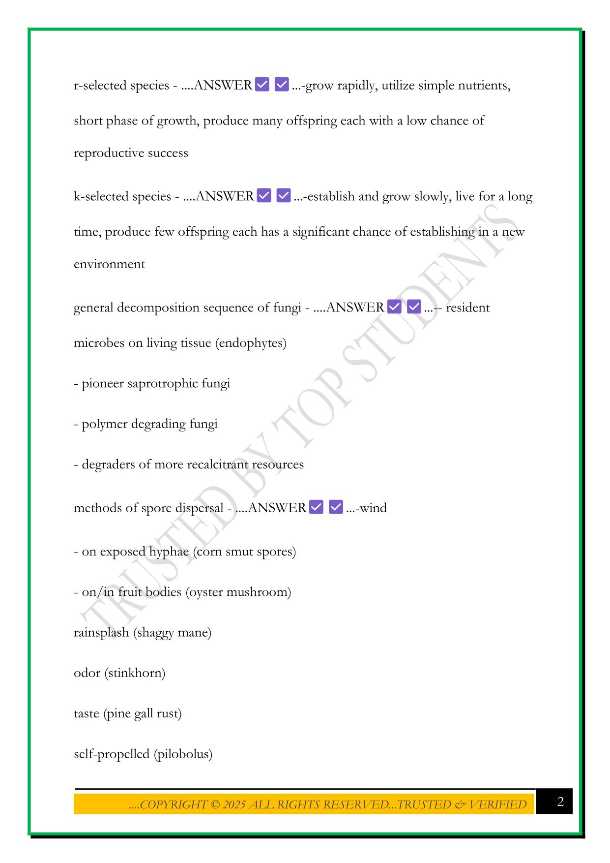 BESC 204 EXAM 3 2025 QUESTIONS AND ANSWERS