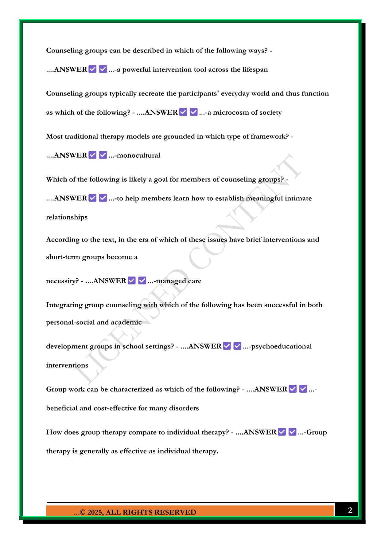 NURS 661 EXAM 2 2025 QUESTIONS AND ANSWERS