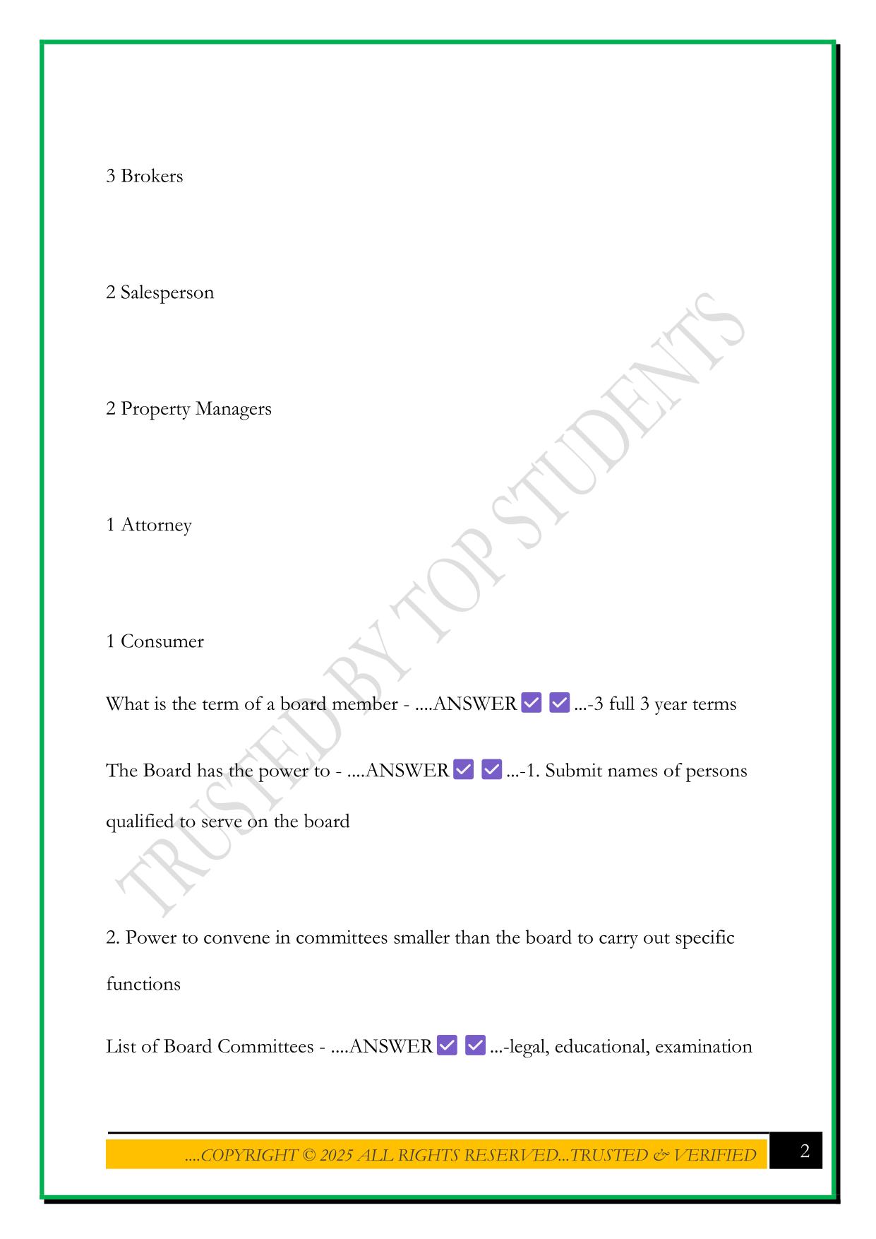 DC REAL ESTATE LAW EXAM 2025 QUESTIONS AND ANSWERS