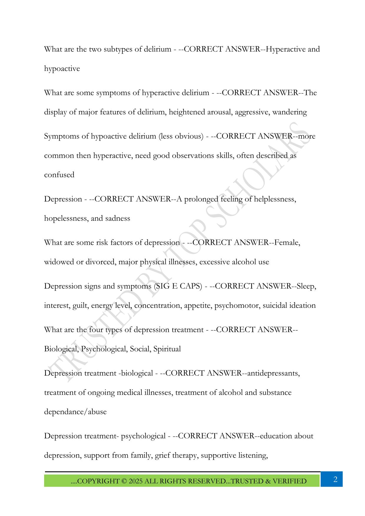 NURS 1002 Final Exam 2025 Questions and Answers