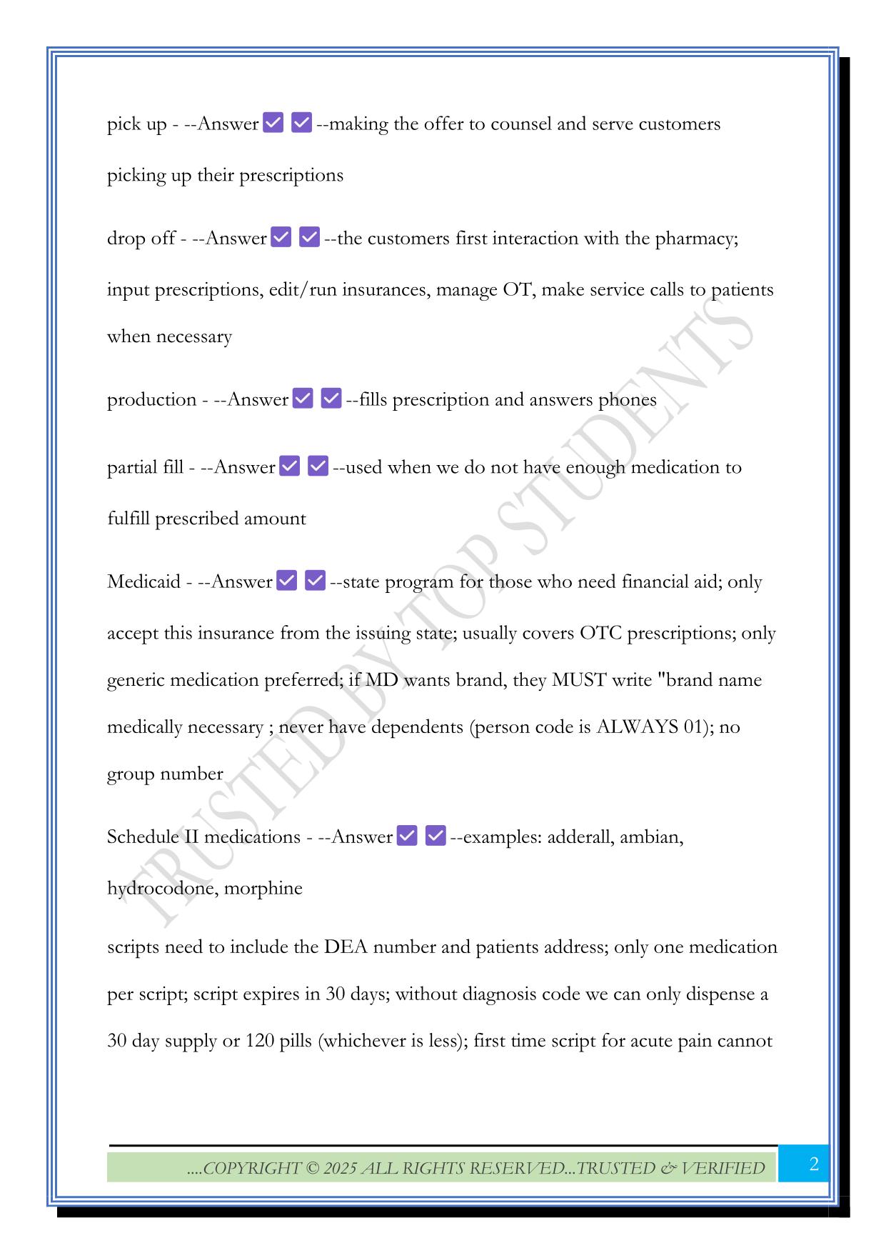 CVS Pharmacy Tech Exam 2025 Questions and Answers