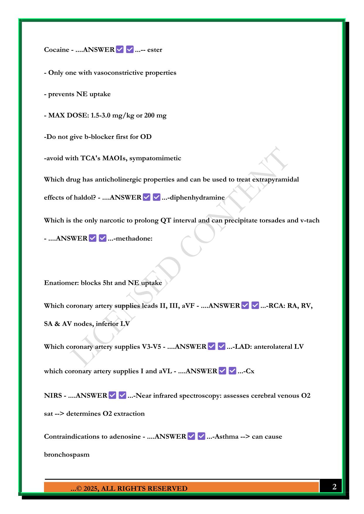 CRNA BOARDS EXAM 2025 QUESTIONS AND ANSWERS