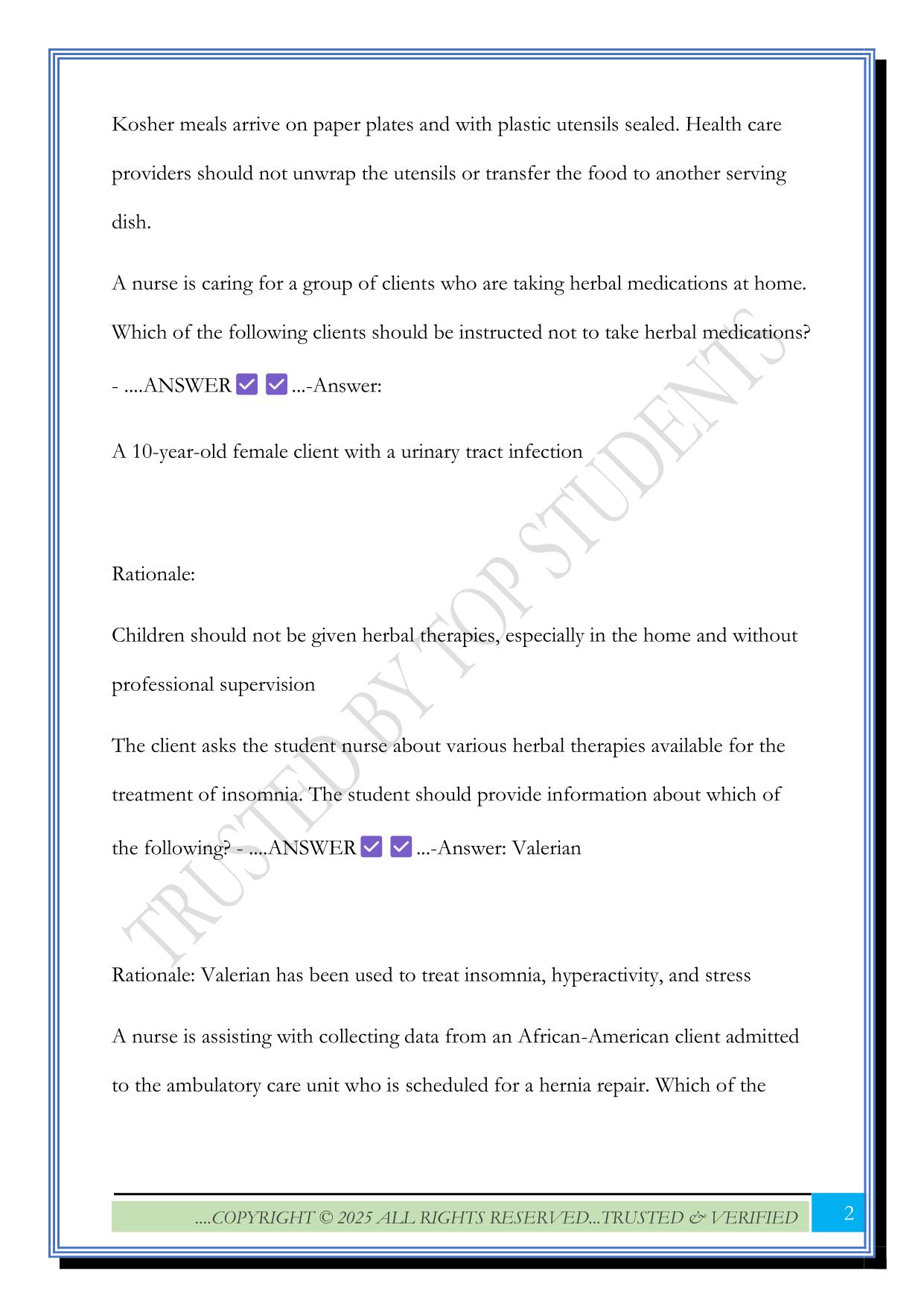 Cultural Diversity Exam 2025 Questions and Answers