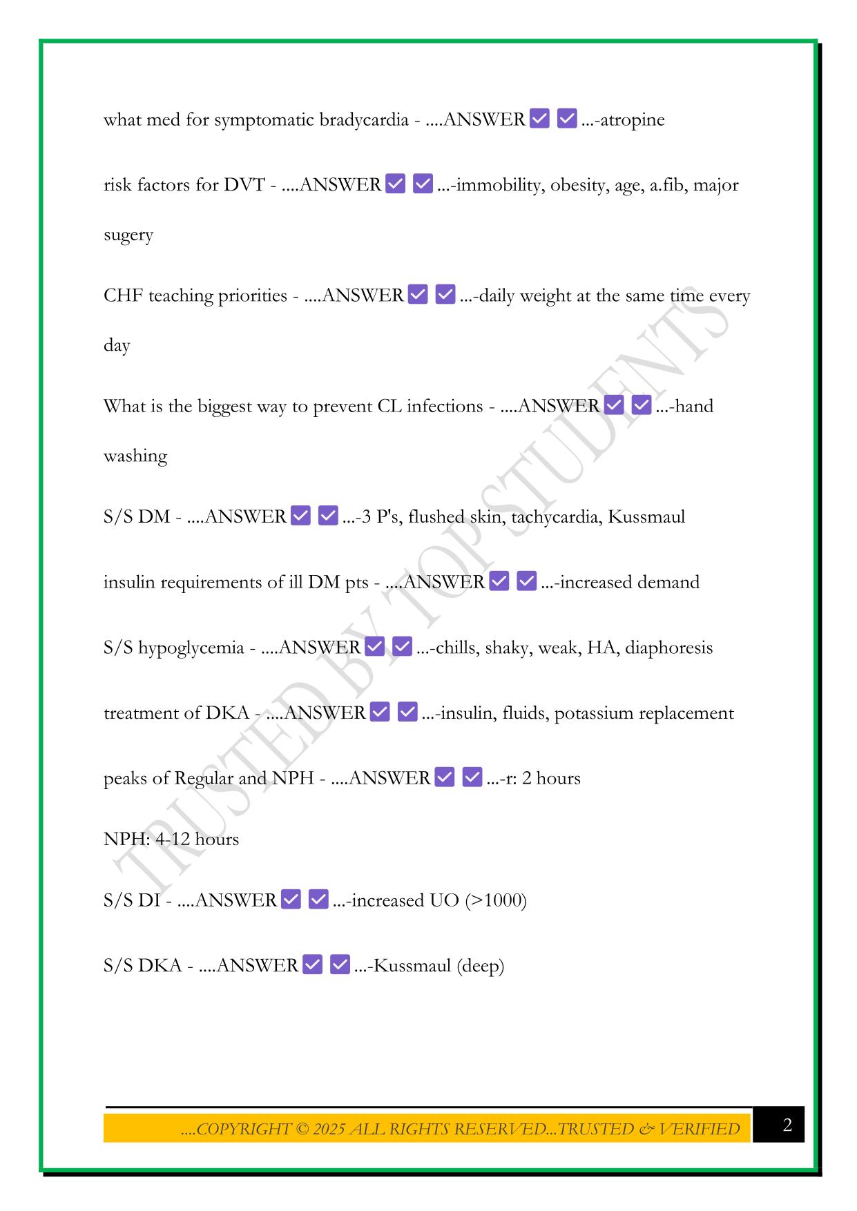 NURSE EXTERN BKAT EXAM 2025 QUESTIONS AND ANSWERS