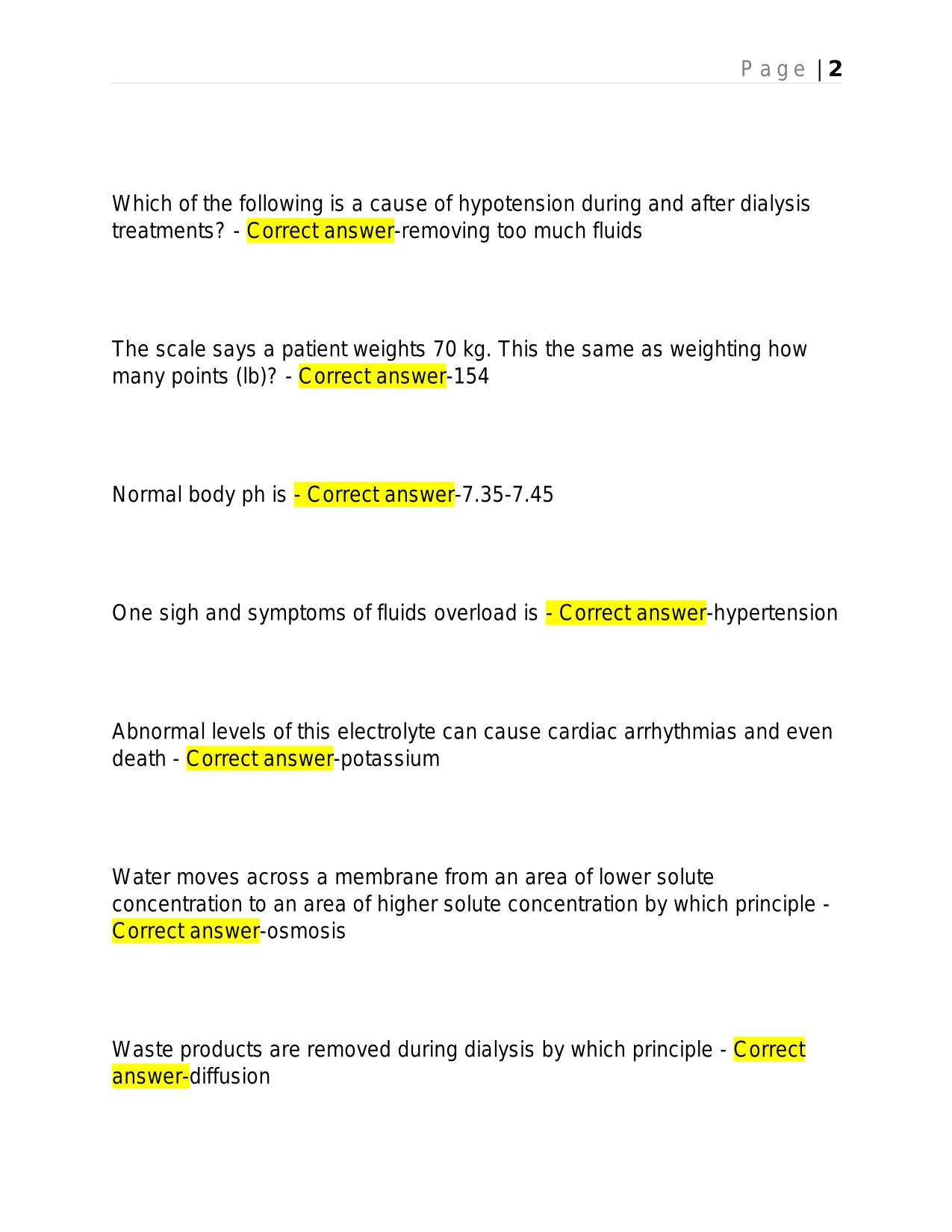 CCHT PRACTICE EXAM DAVITA 2025 QUESTIONS AND ANSWERS.