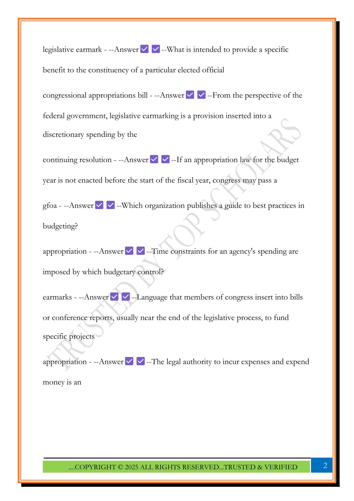 CGFM Test 1 2025 Questions and Answers