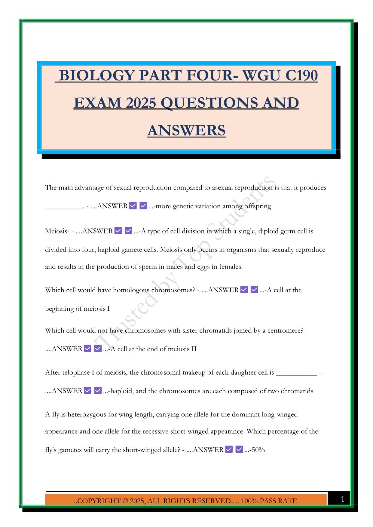 WGU C190 Bundled Exams Questions and Answers 100% Pass