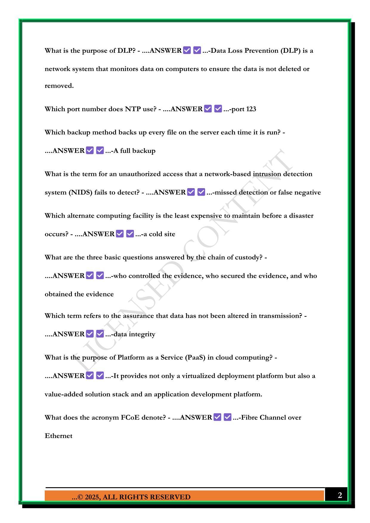 COMPTIA SECURITY + EXAM 2025 QUESTIONS AND ANSWERS