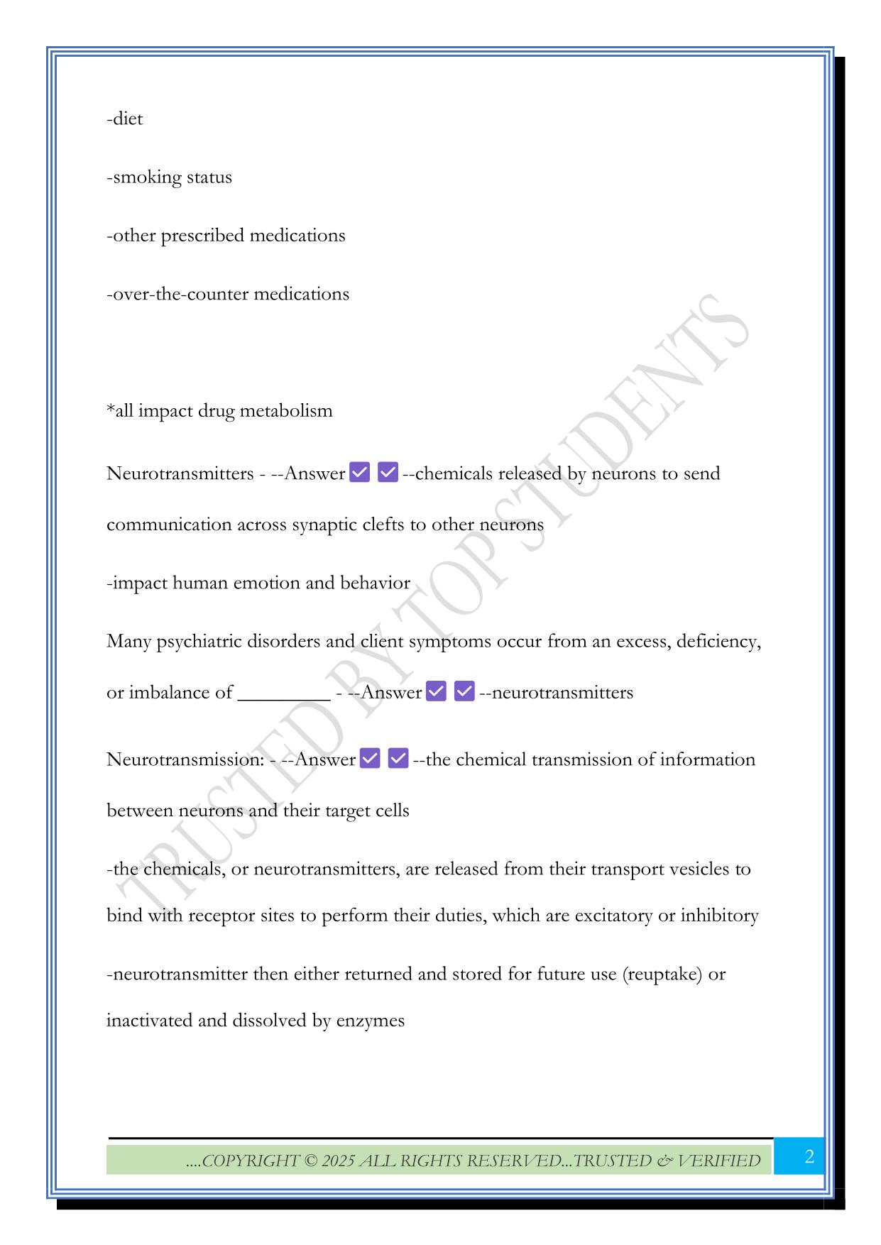 NR546 Week 2: test your knowledge quiz 2025 Questions and Answers