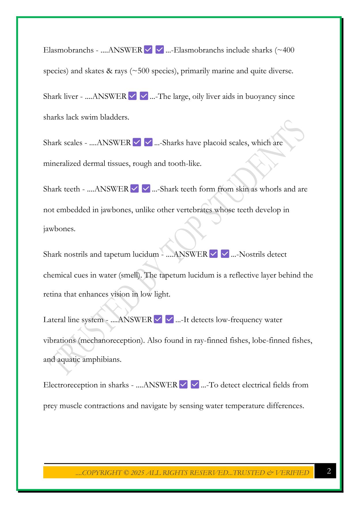 BIO 100 EXAM 3 2025 QUESTIONS AND ANSWERS