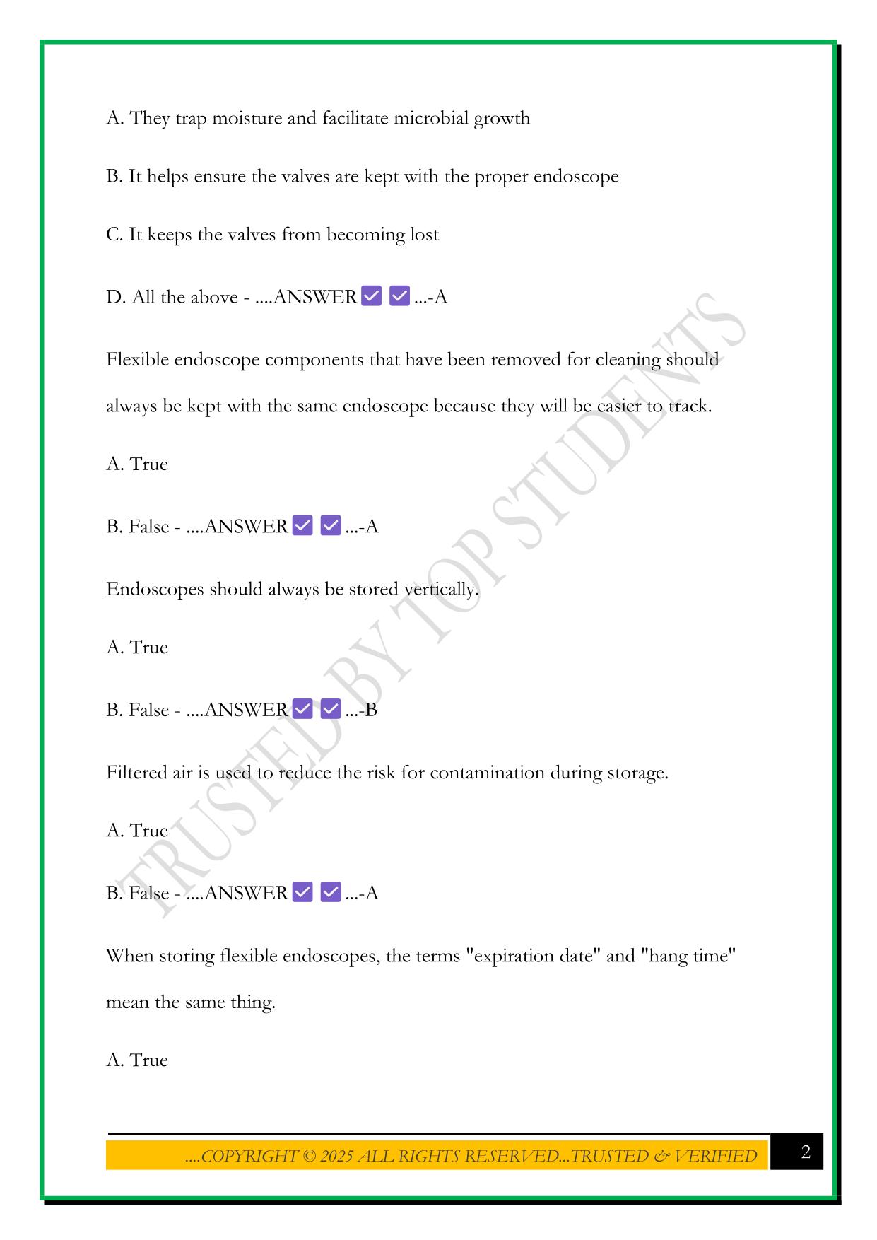 IAHCSMM CER CHAPTERS 11&12 EXAM 2025 QUESTIONS AND ANSWERS