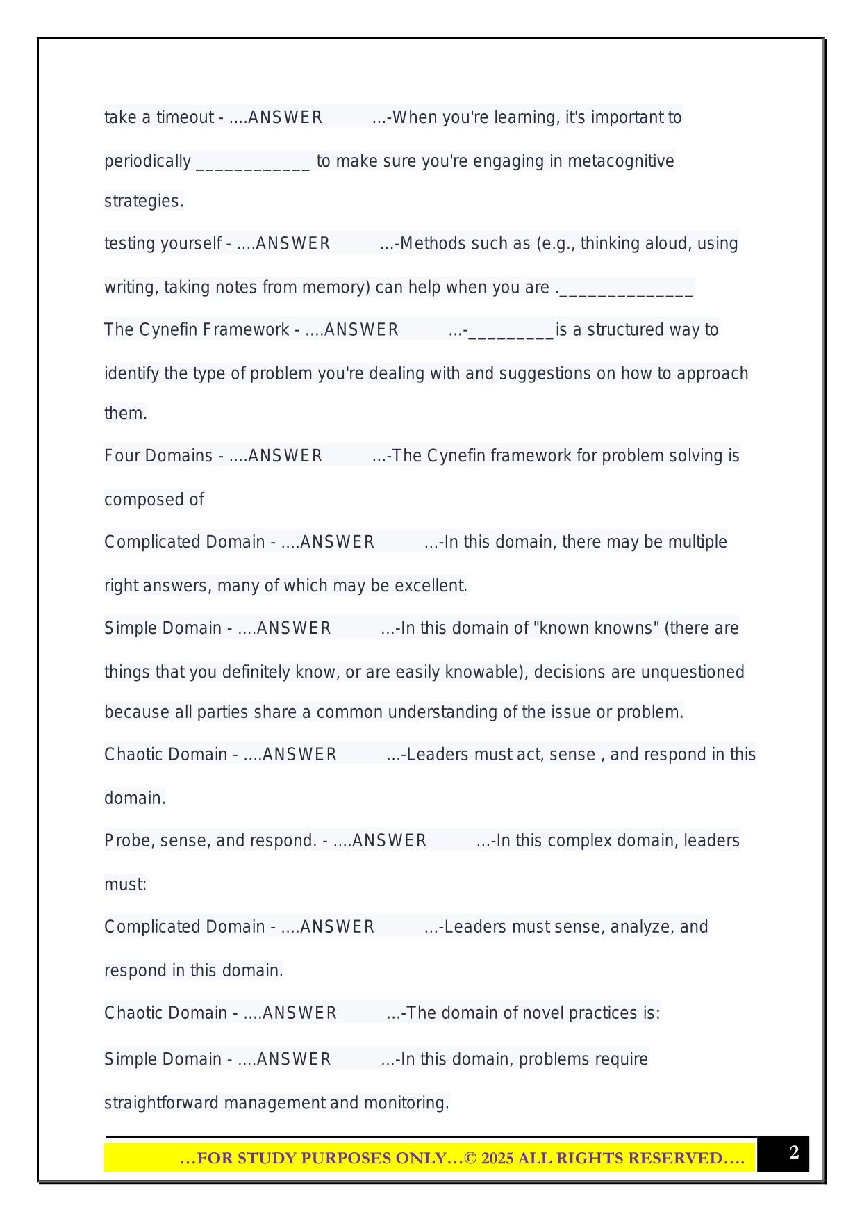 NCOA DLC 2.0 Problem Solving Final Test 1 2025 Questions and Answers