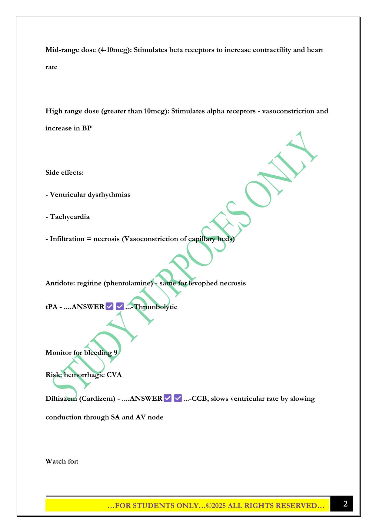 BKAT Medications Exam 2025 Questions and Answers