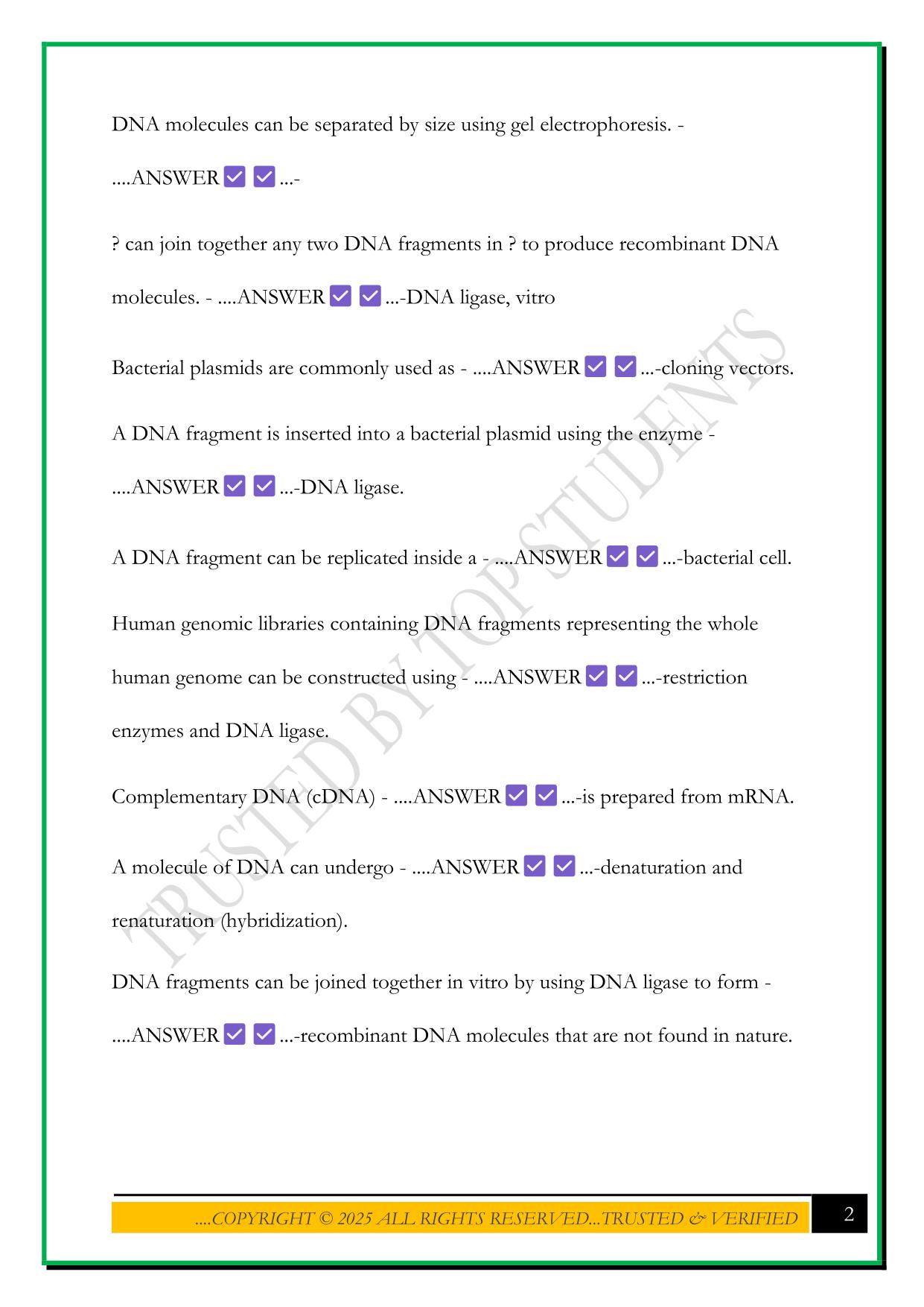 K324 IUPUI BIOLOGY EXAM 2 2025 QUESTIONS AND ANSWERS