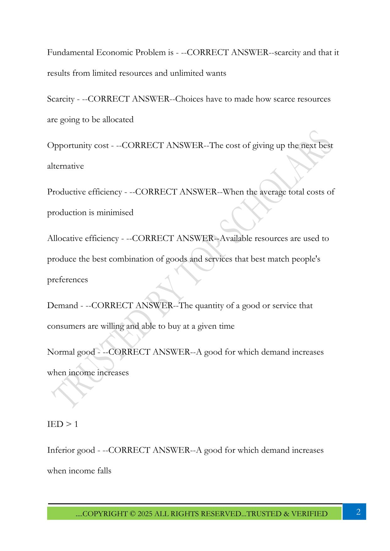 Economics AQA A LEVEL Exam 2025 Questions and Answers